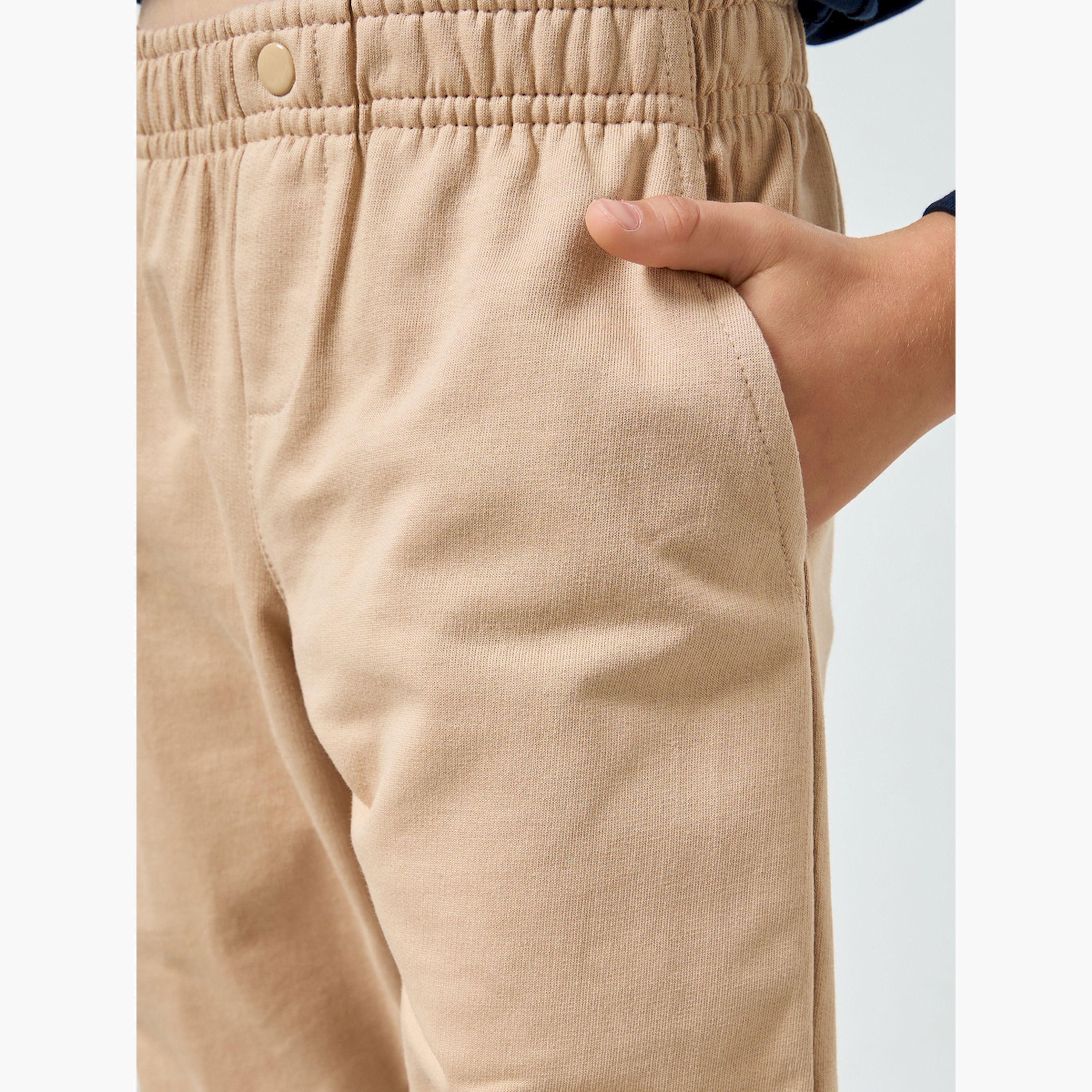 Styli Boys Beige Cotton Joggers-boys-clothing-bottoms-joggersandtrackpants-image-3