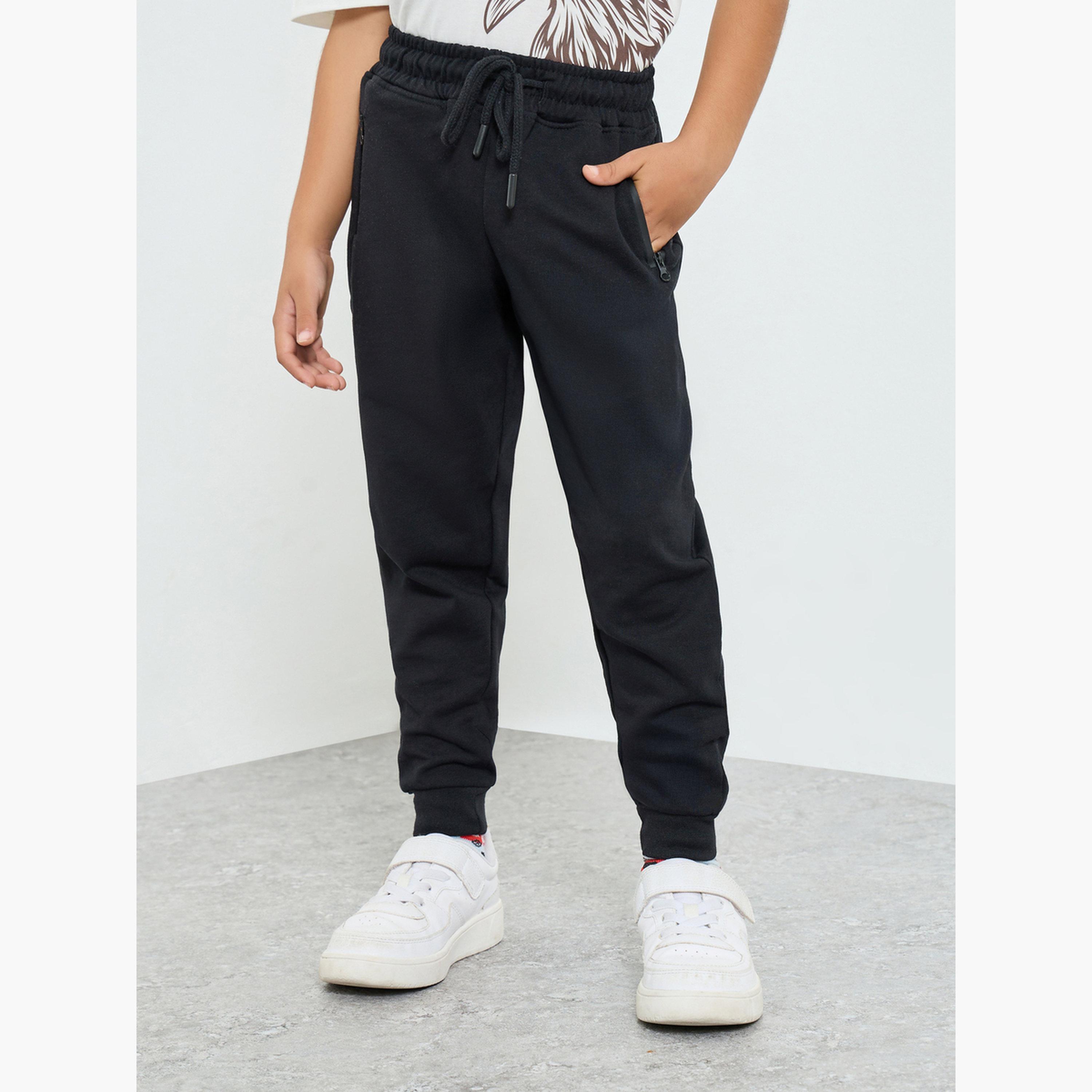 جوغر بحواف مطاطية وجيب بسحاب-boys-clothing-schoolwear-bottoms-joggers-image-1