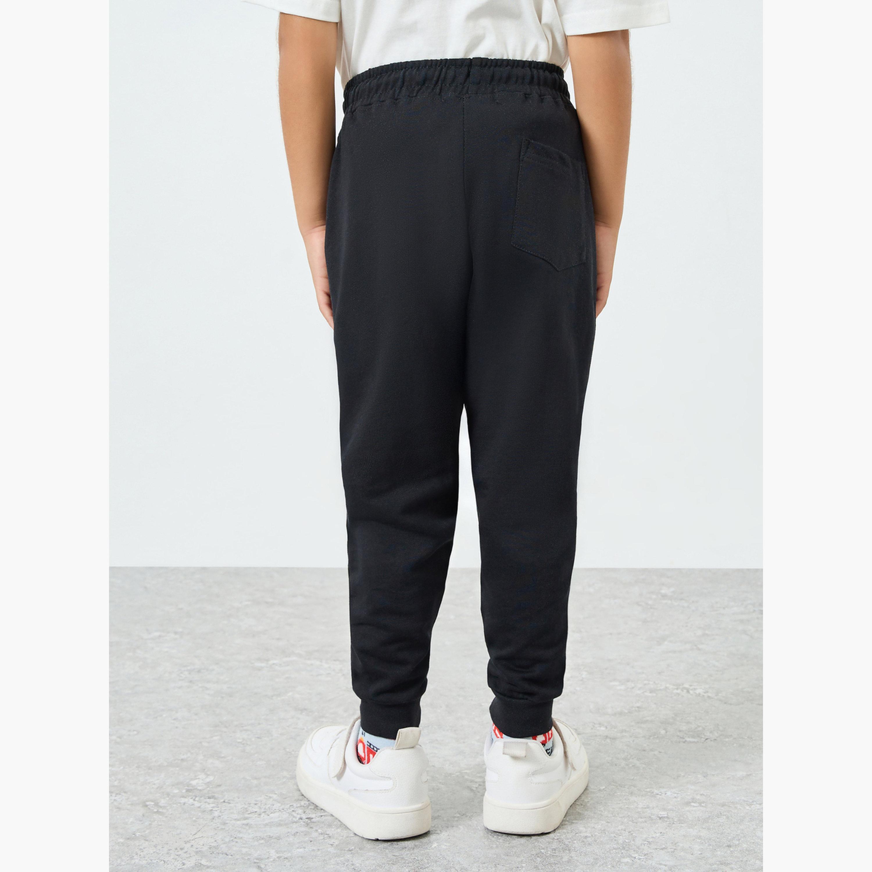 Styli Boys Solid Cuffed Joggers with Zipper Pocket-boys-clothing-schoolwear-bottoms-joggers-image-3