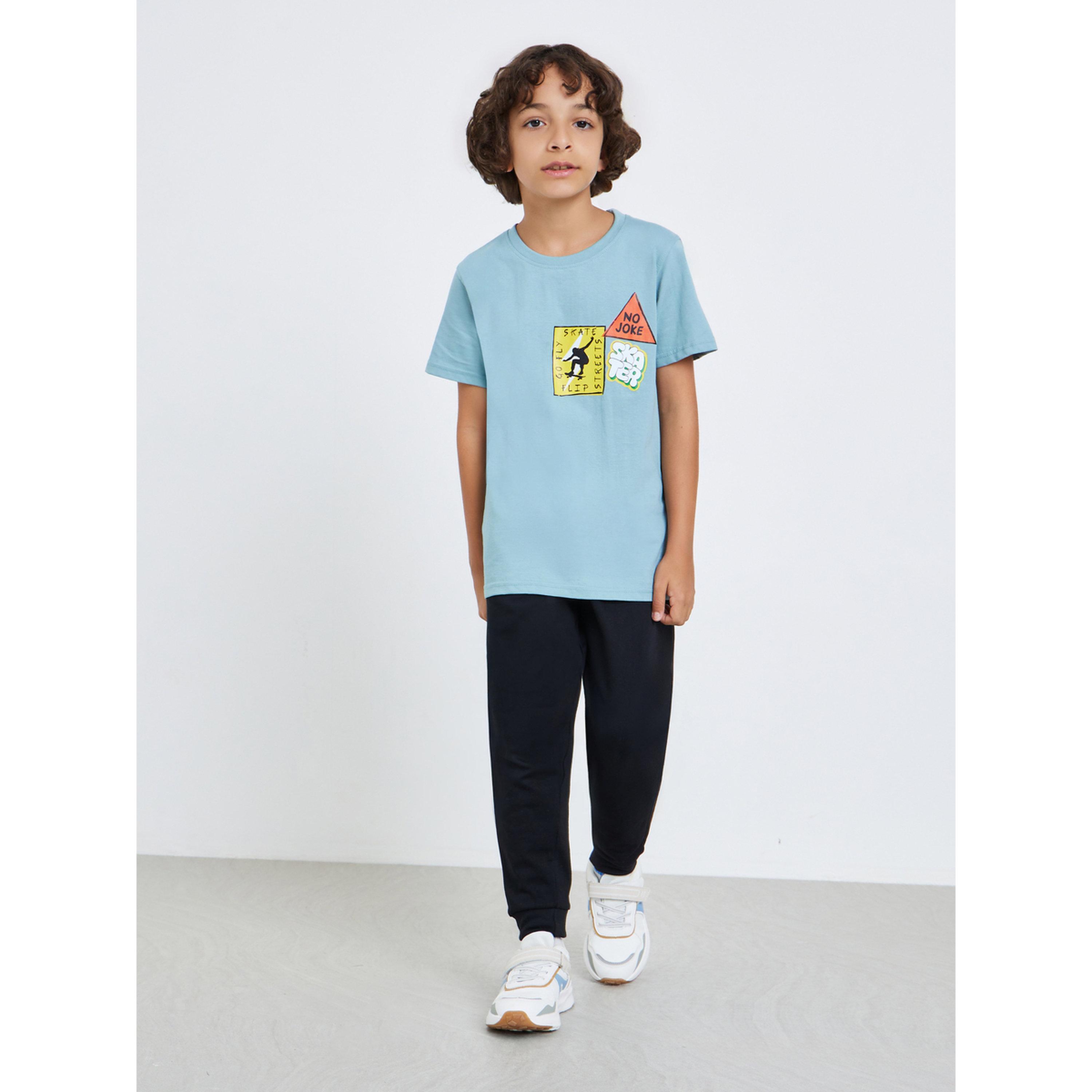 Styli Boys Black Cotton Joggers with Zipper Pocket-boys-clothing-bottoms-joggersandtrackpants-image-2