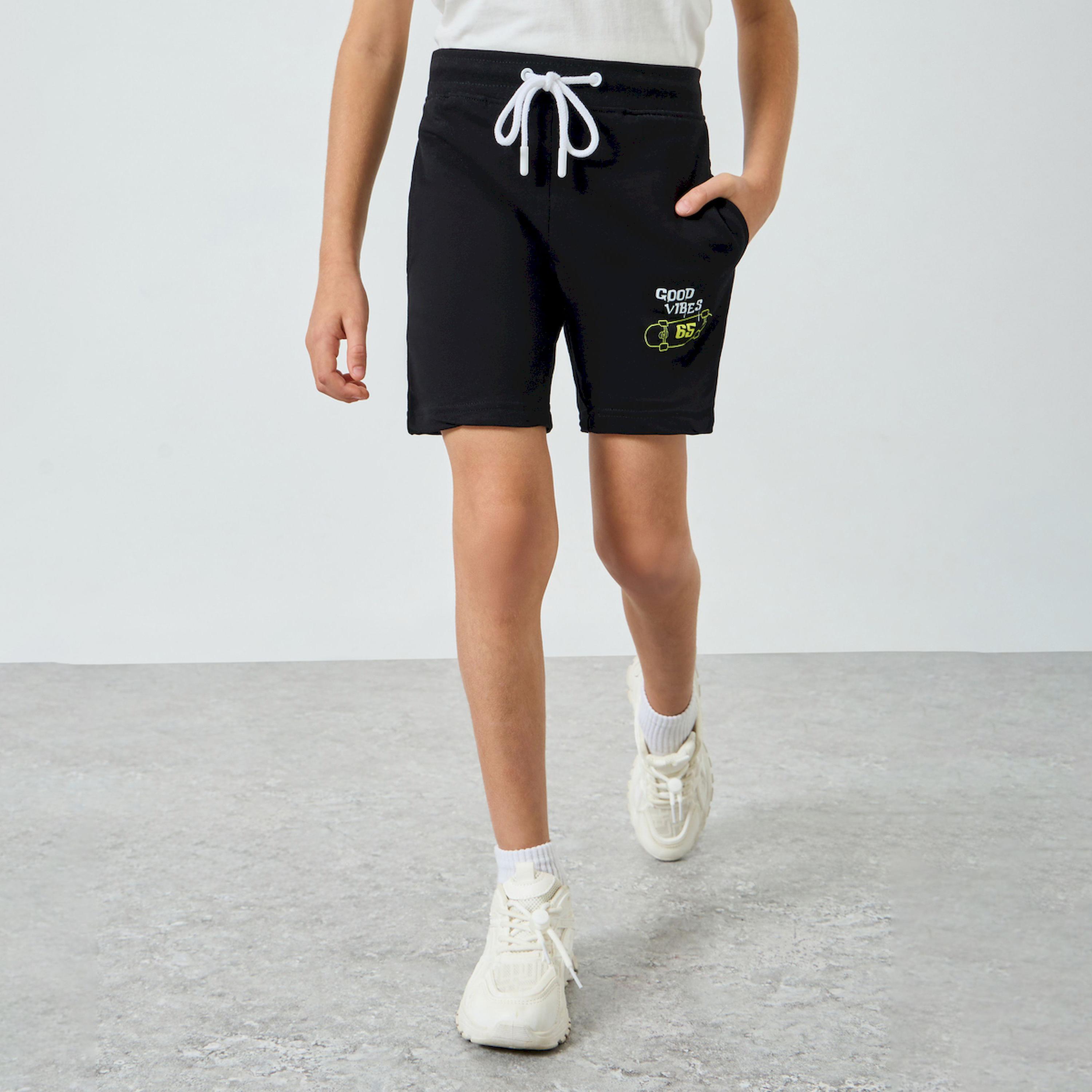 شورت قطني أسود للأولاد-boys-clothing-bottoms-shorts-image-1