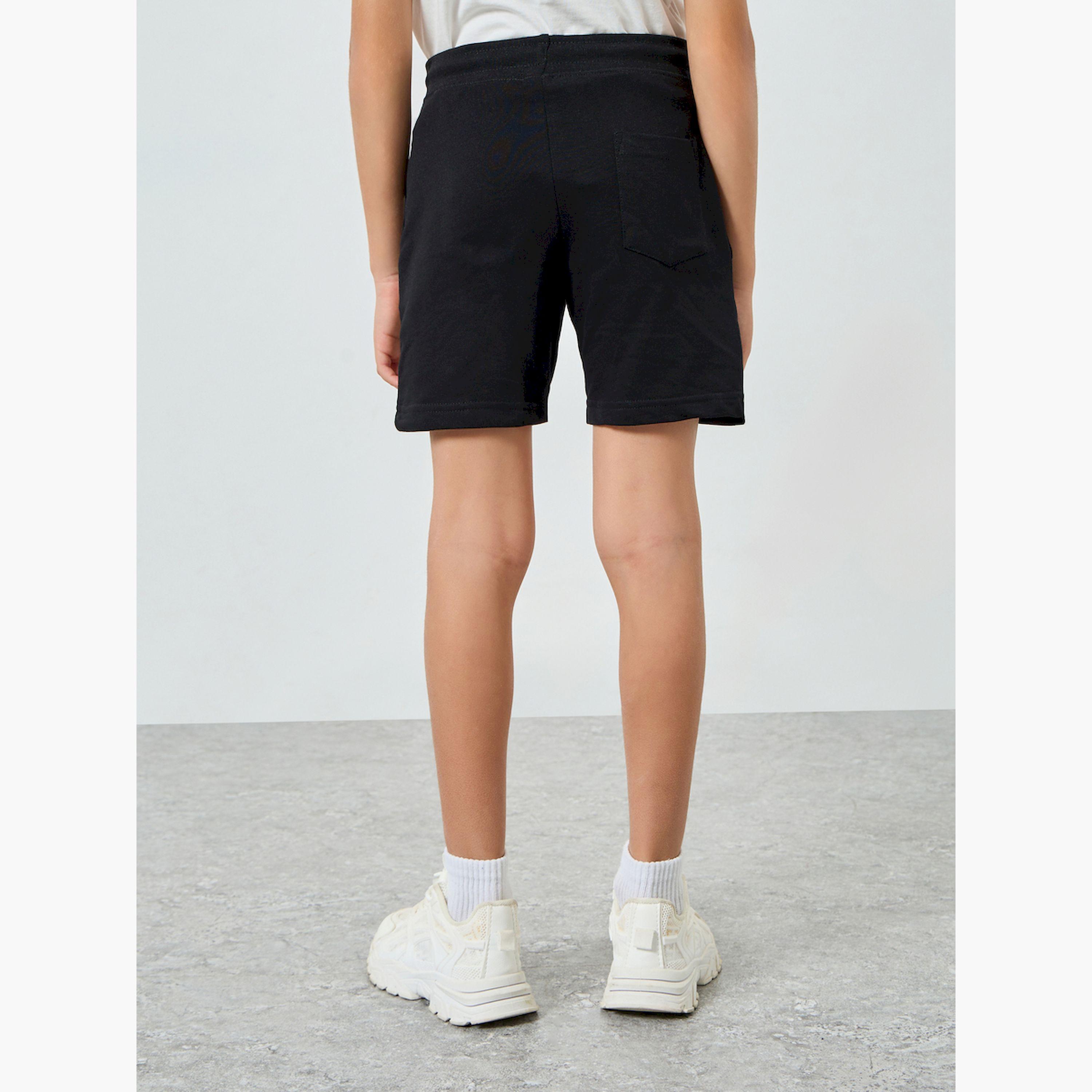 Styli Boys Black Cotton Shorts-boys-clothing-bottoms-shorts-image-4