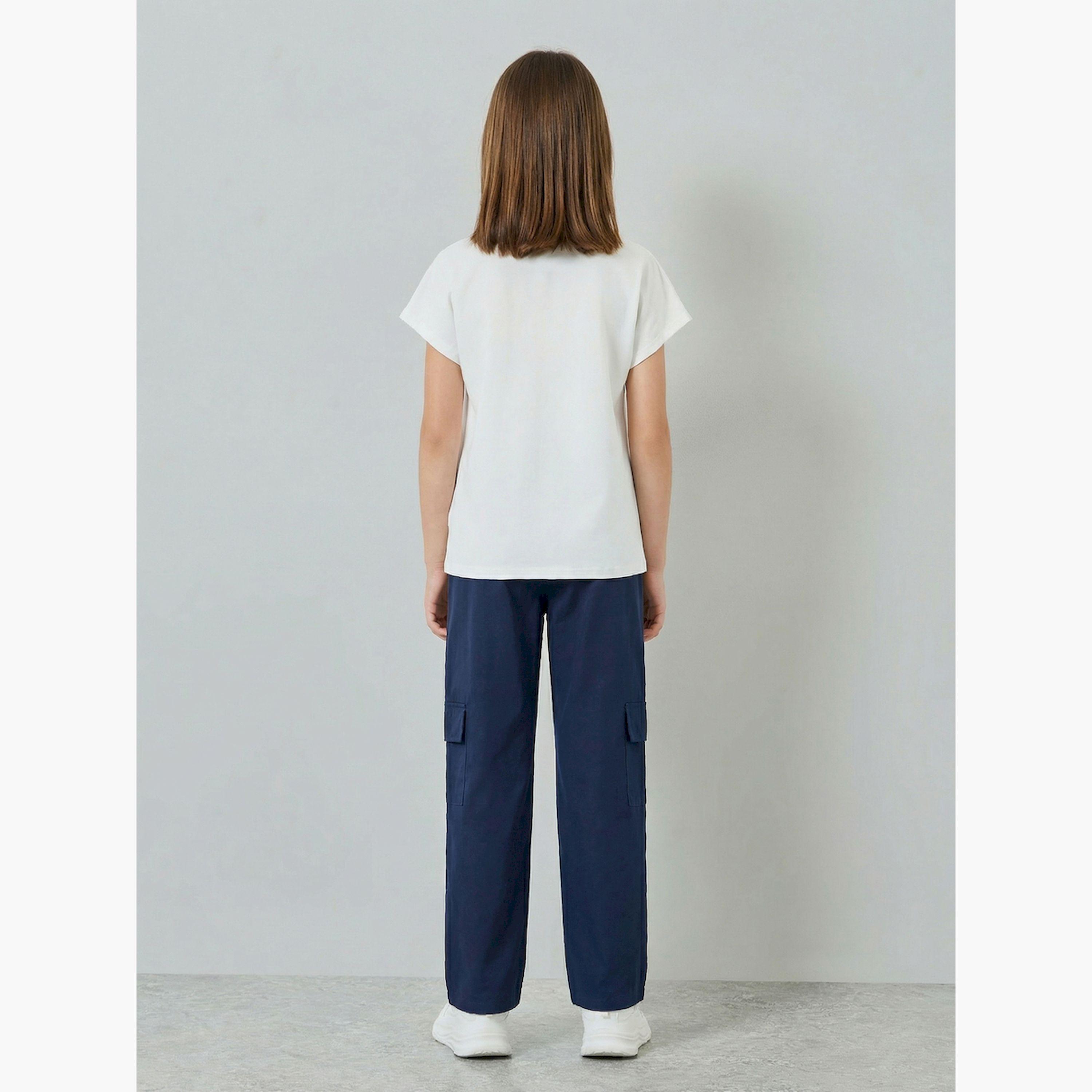 Styli Kids Graphic Print T-Shirt and Cargo Trousers Set-girls-clothing-setsandcoords-image-3