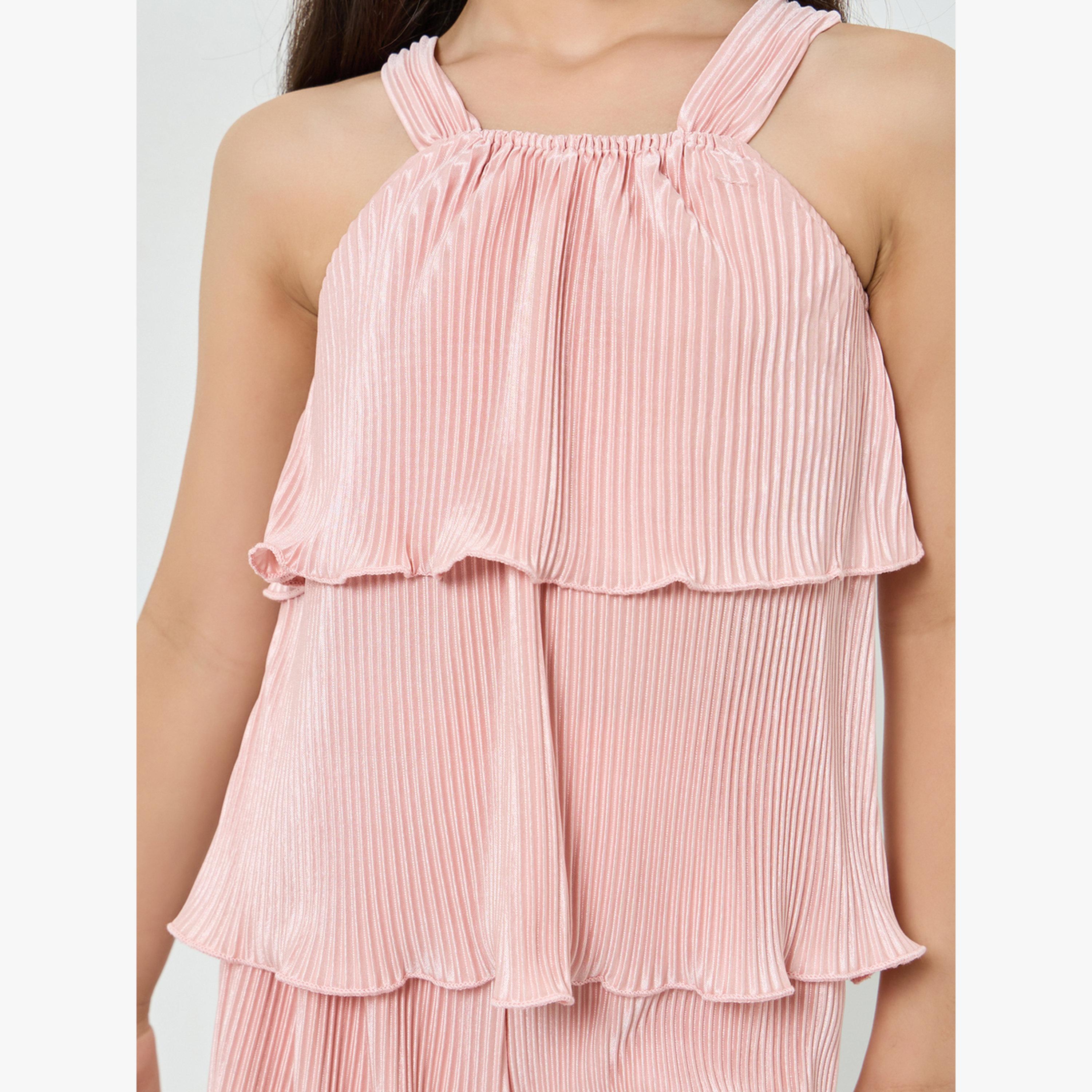 مجموعة من بنطال وبلوزة بحمالات وكسرات-girls-clothing-setsandcoords-image-5