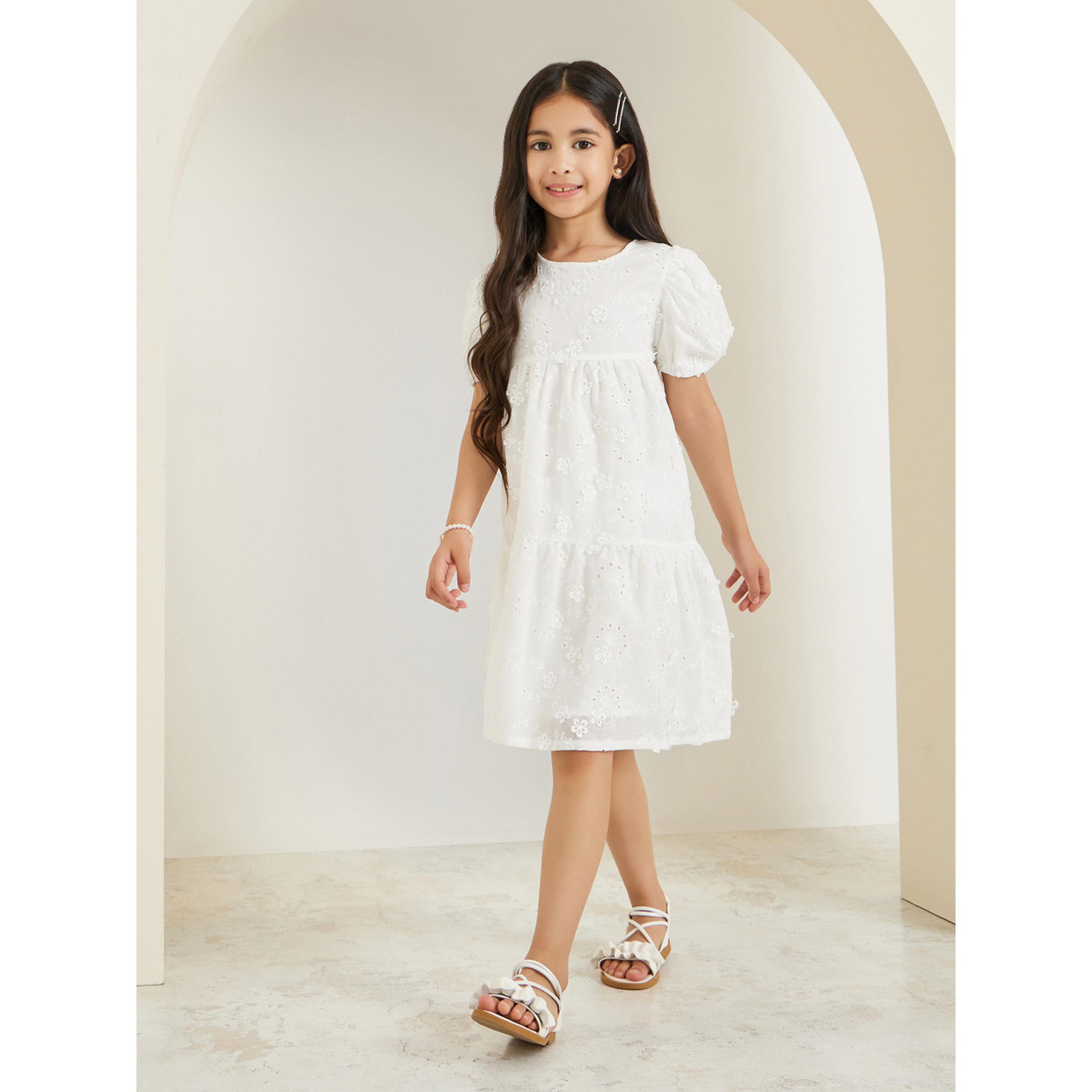فستان بأكمام منفوخة وطبعة أزهار-girls-clothing-dressesandjumpsuits-image-2