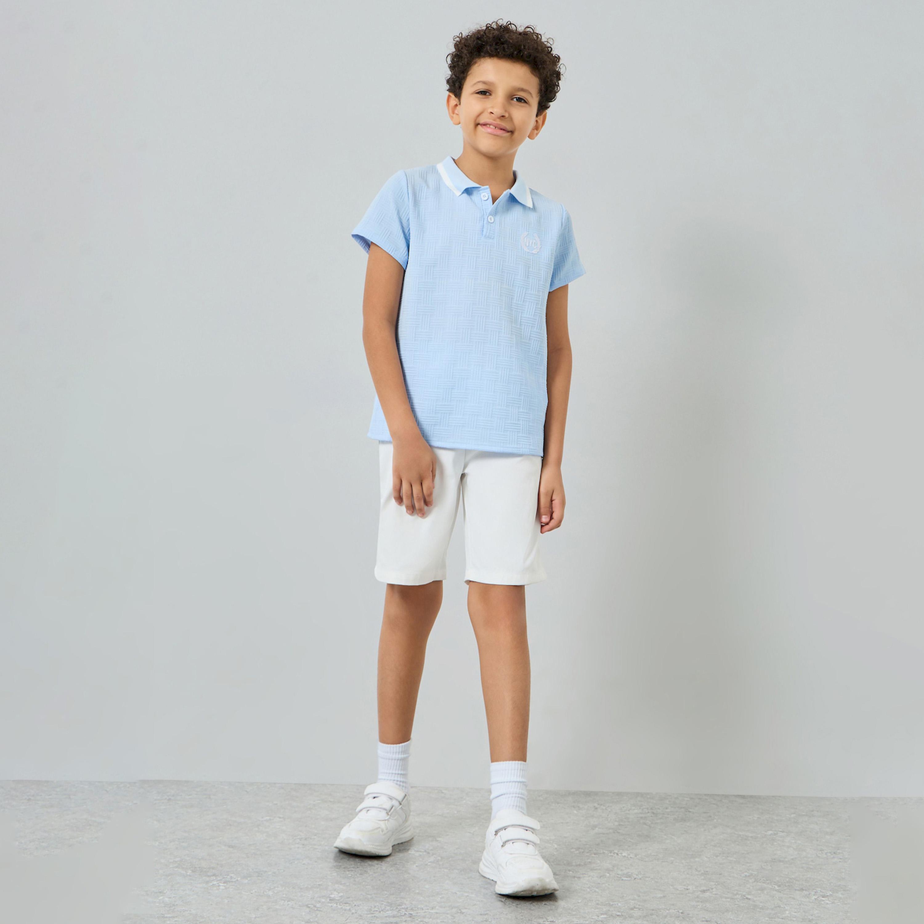 طقم أزرق فاتح من بولو وشورت للأولاد-boys-clothing-setsandcoords-image-1