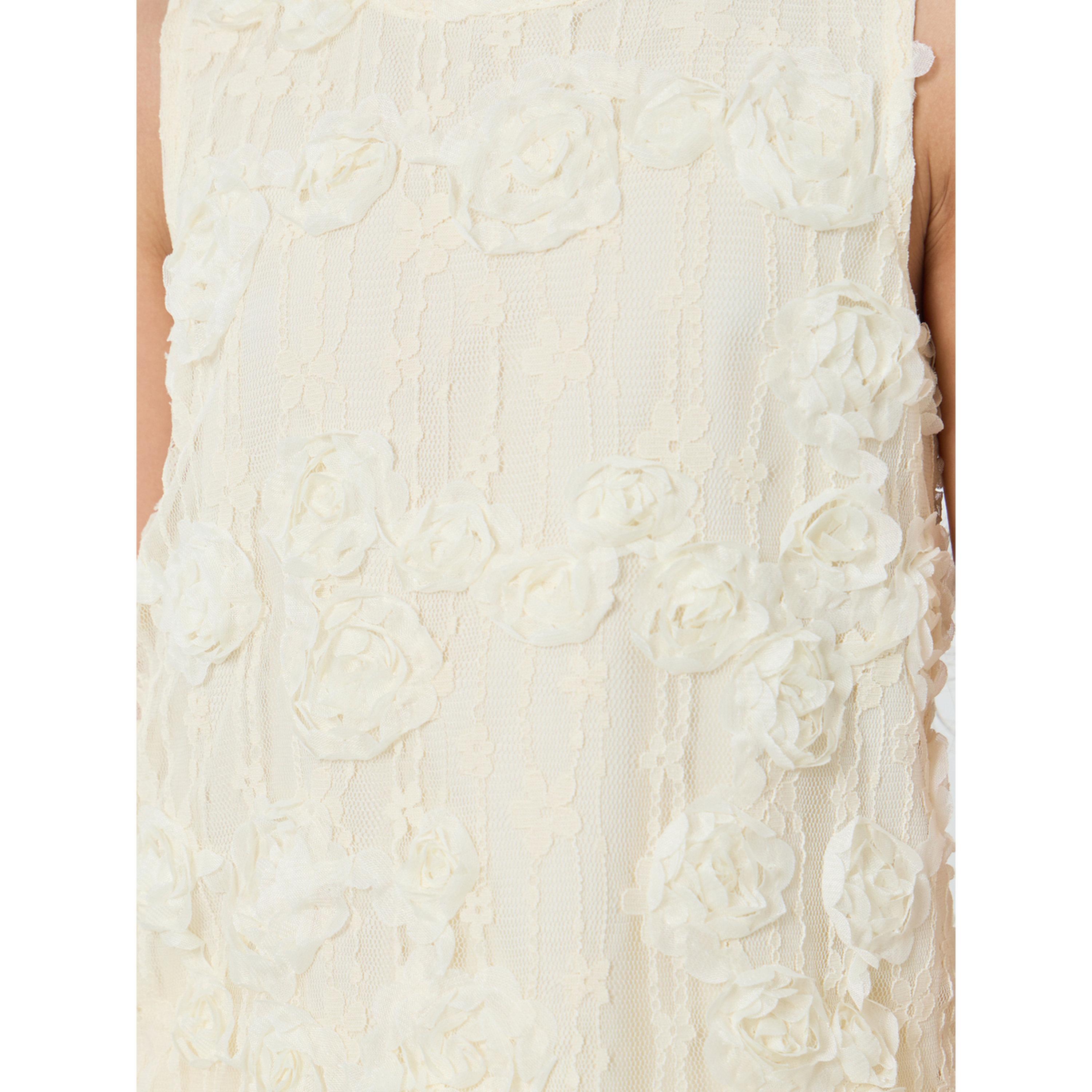 Styli Girls Off-White Embellished Top and Pleated Trousers Set-girls-clothing-setsandcoords-image-3