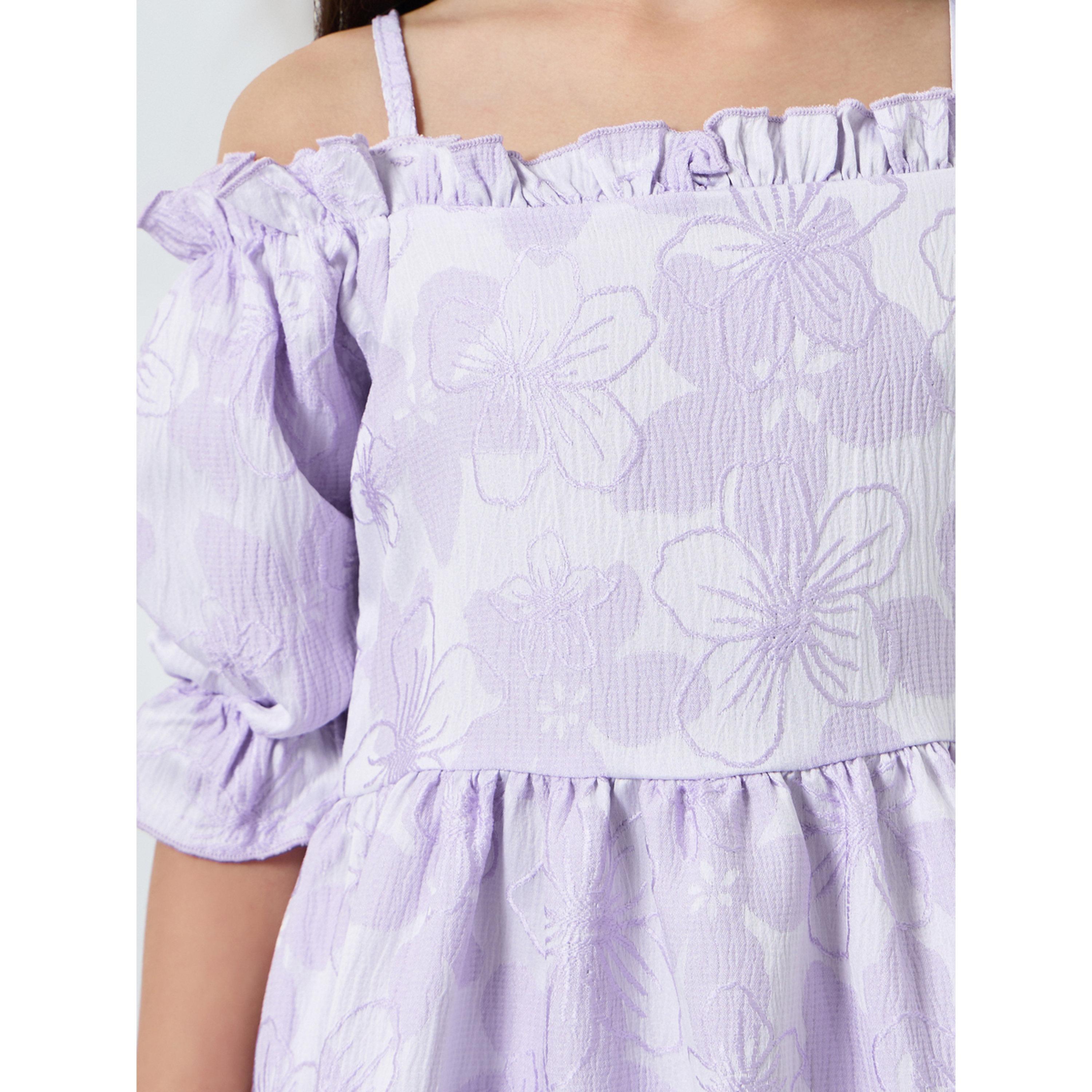 فستان بحافة واسعة بنقشة زهور-girls-clothing-dressesandjumpsuits-image-3