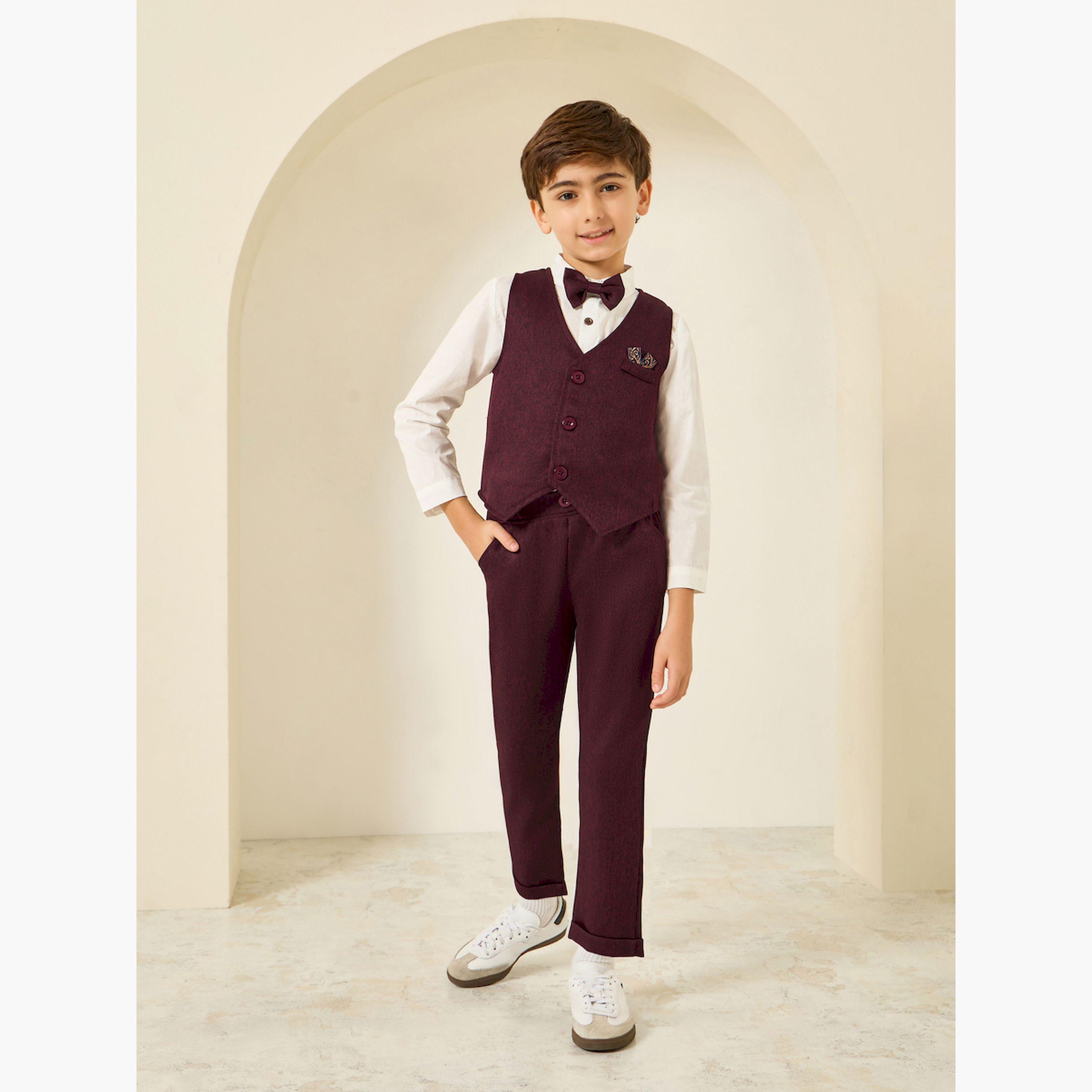Styli Boys Shirt with Waistcoat and Trousers with Bow Set-boys-clothing-setsandcoords-image-2