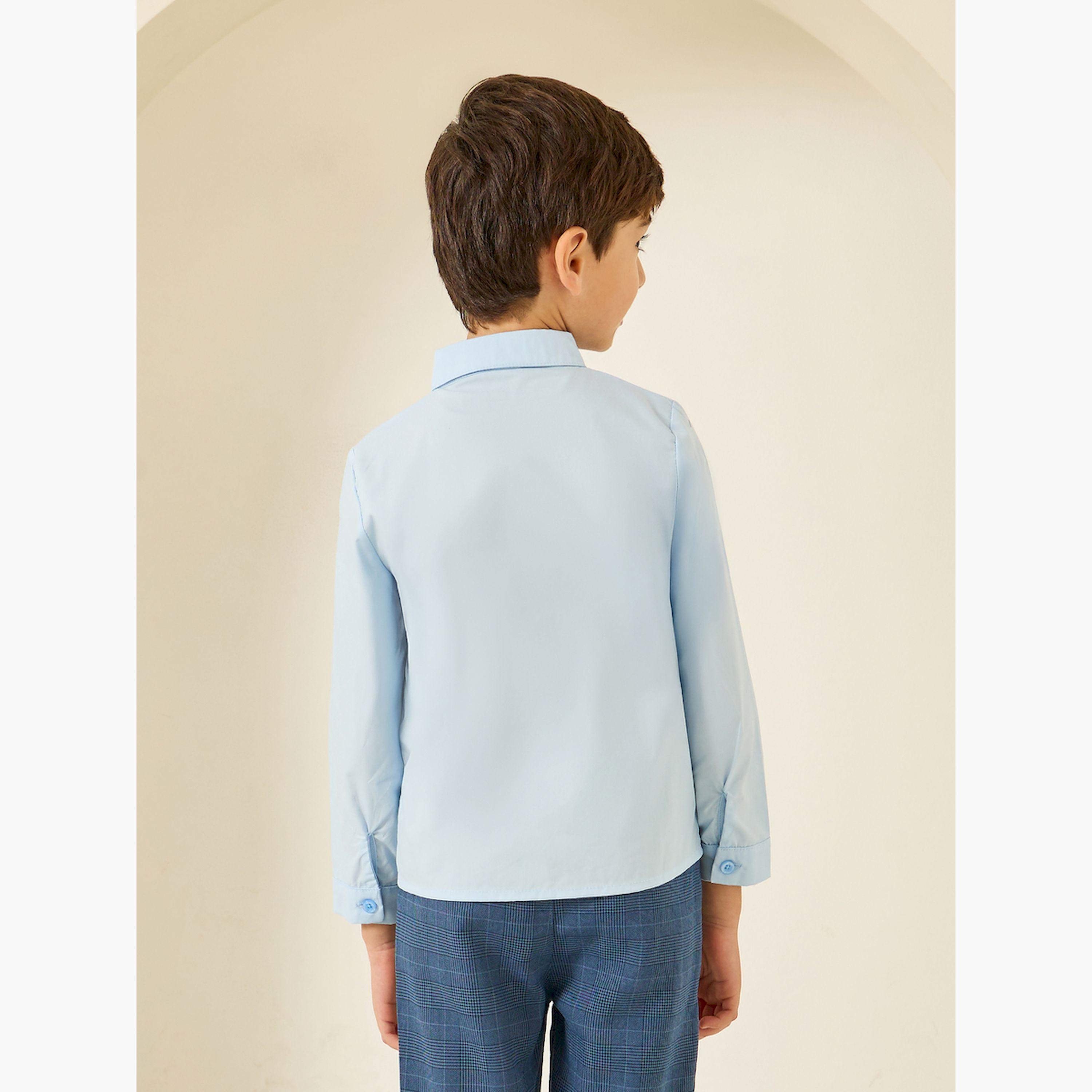 Styli Boys Blue Shirt with Waistcoat and Trousers with Bow Set-boys-clothing-setsandcoords-image-4