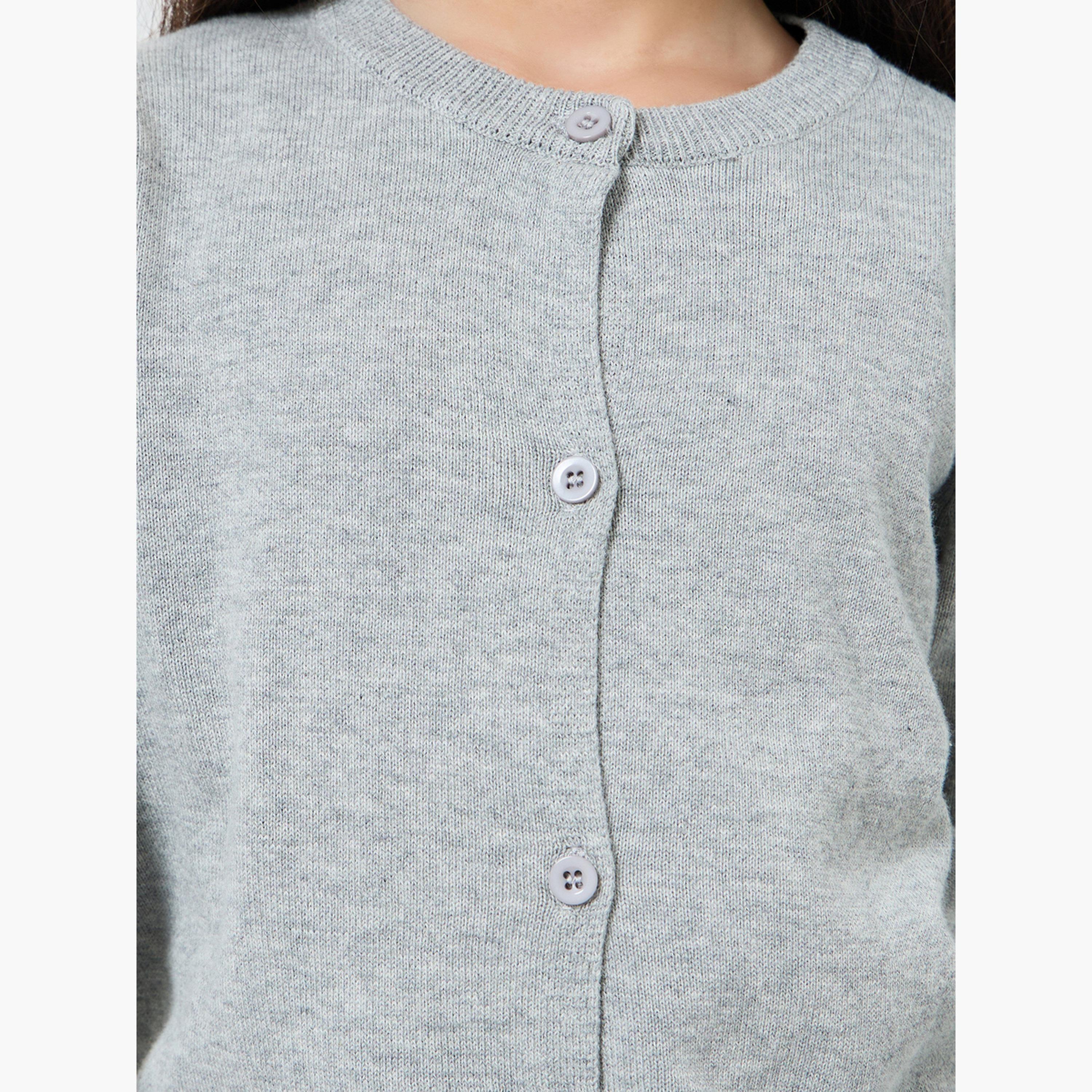 Styli Girls Grey Knit Cardigan-girls-clothing-jumpersandcardigans-image-3