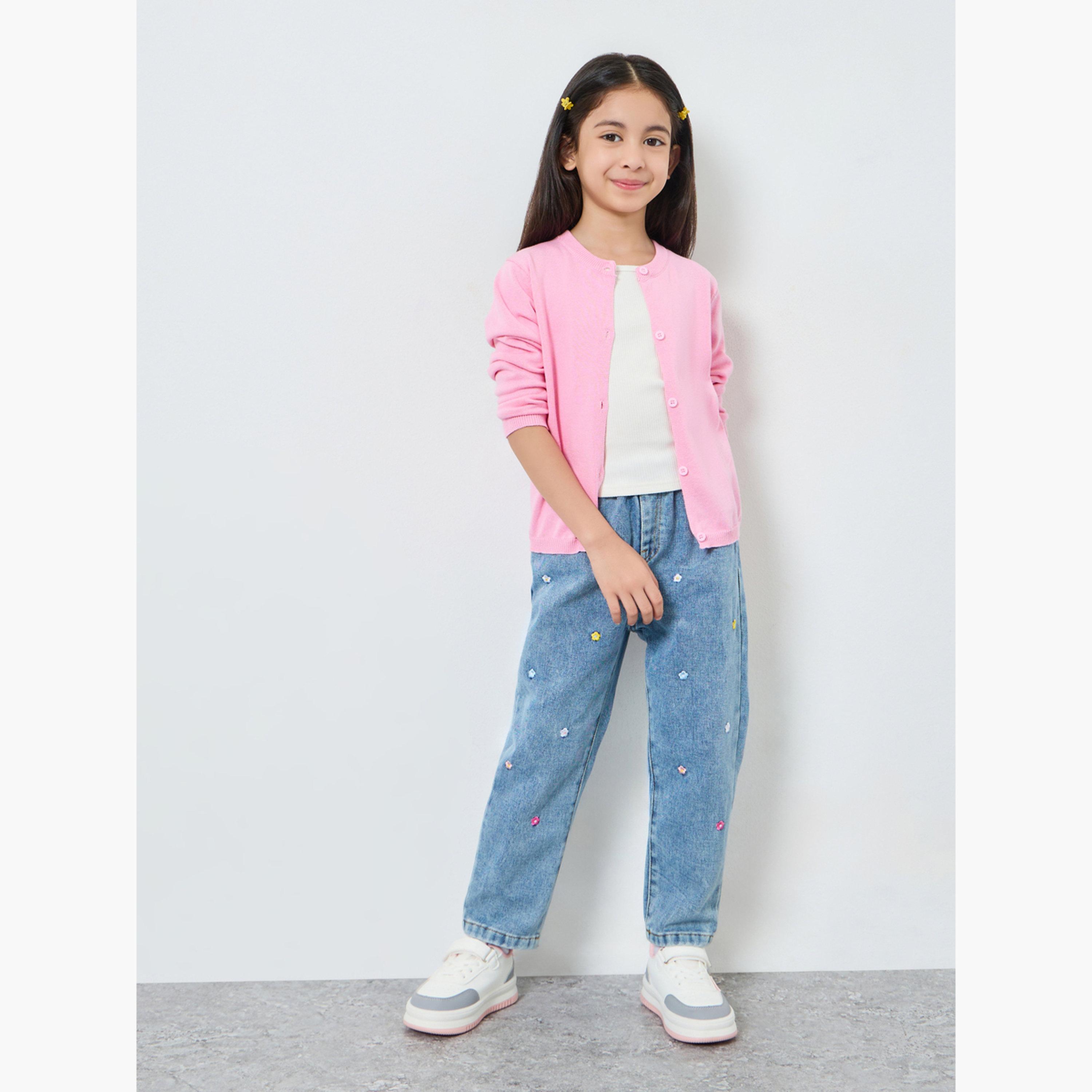 Styli Girls Pink Knit Cardigan-girls-clothing-jumpersandcardigans-image-2