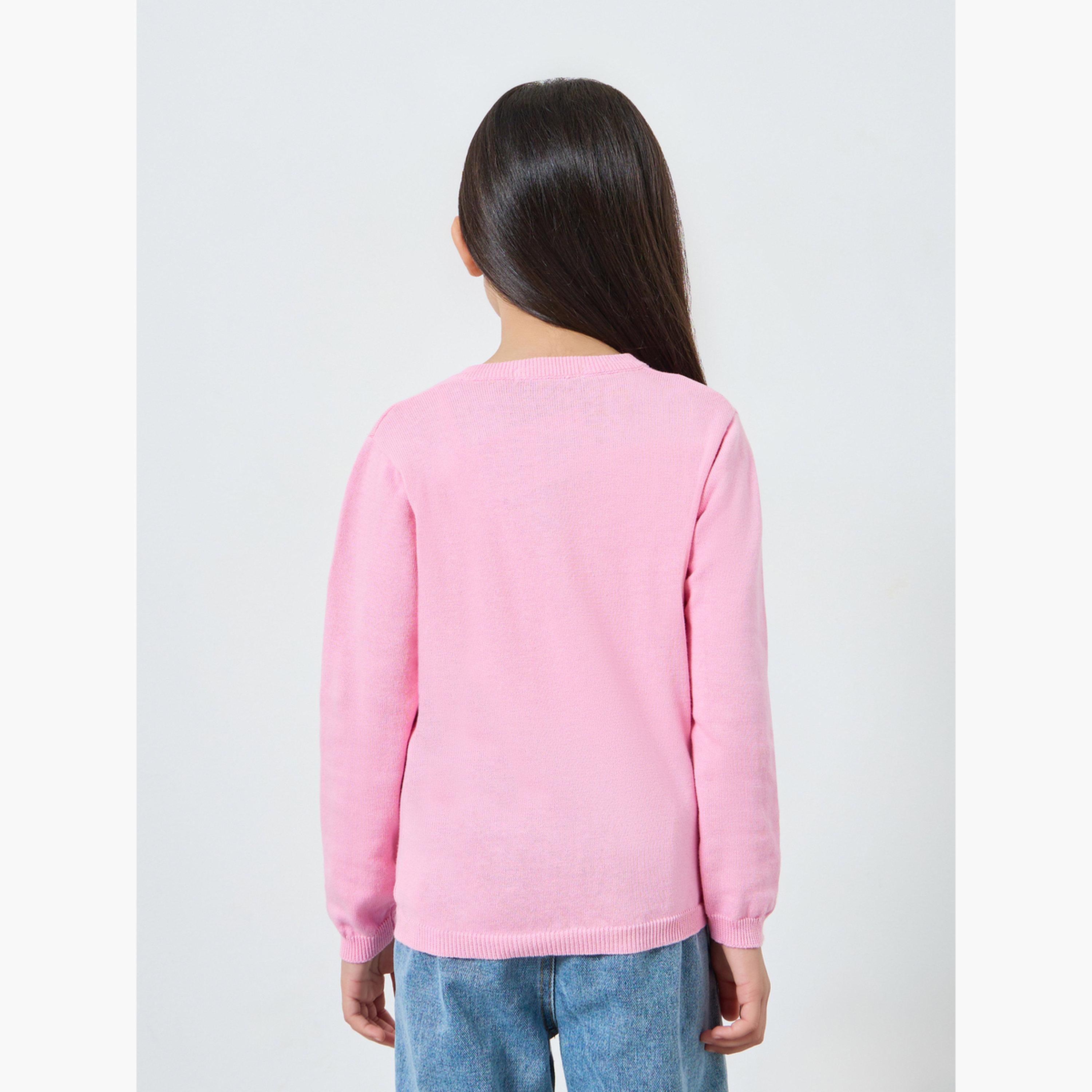 Styli Girls Pink Knit Cardigan-girls-clothing-jumpersandcardigans-image-5