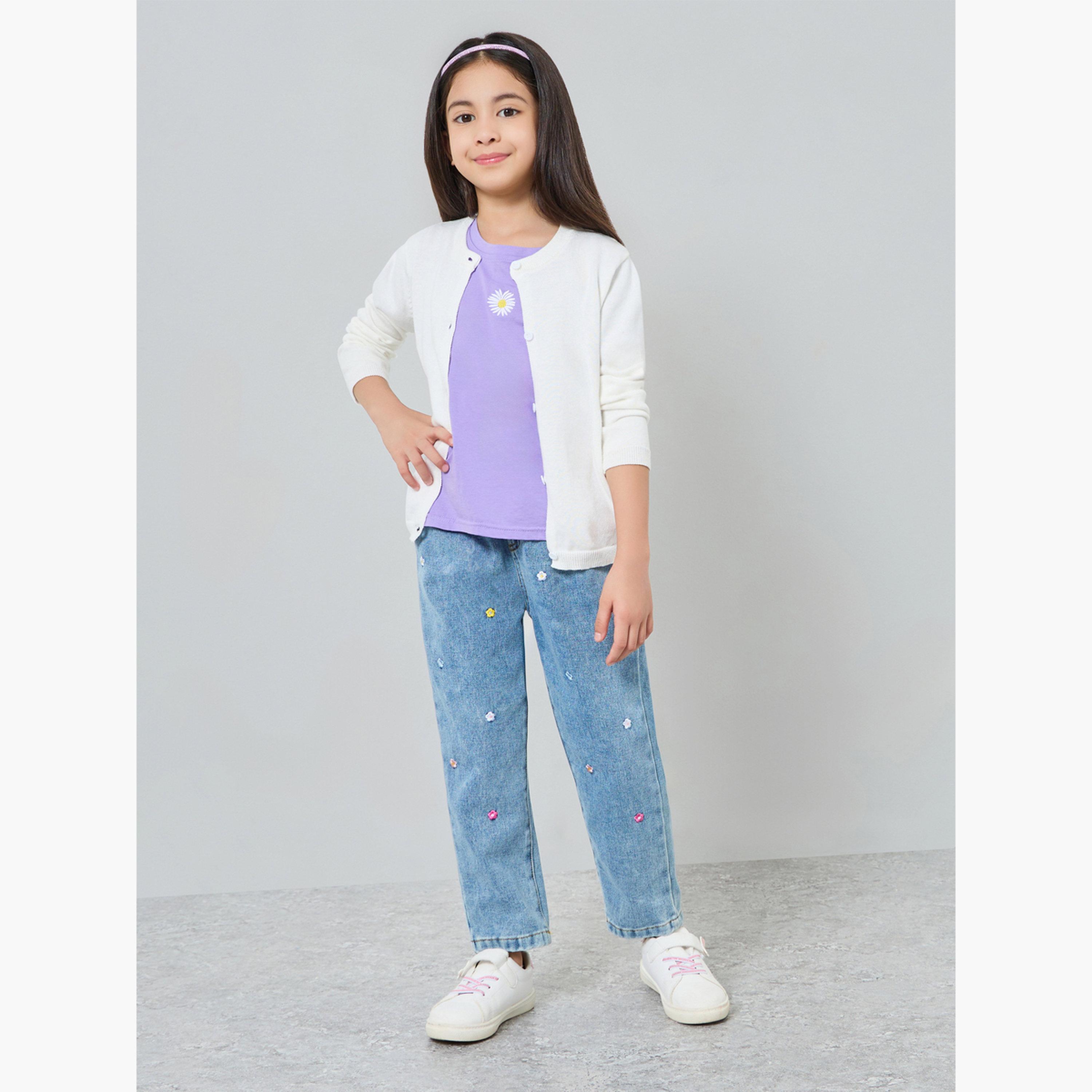Styli Girls White Knit Cardigan-girls-clothing-jumpersandcardigans-image-2
