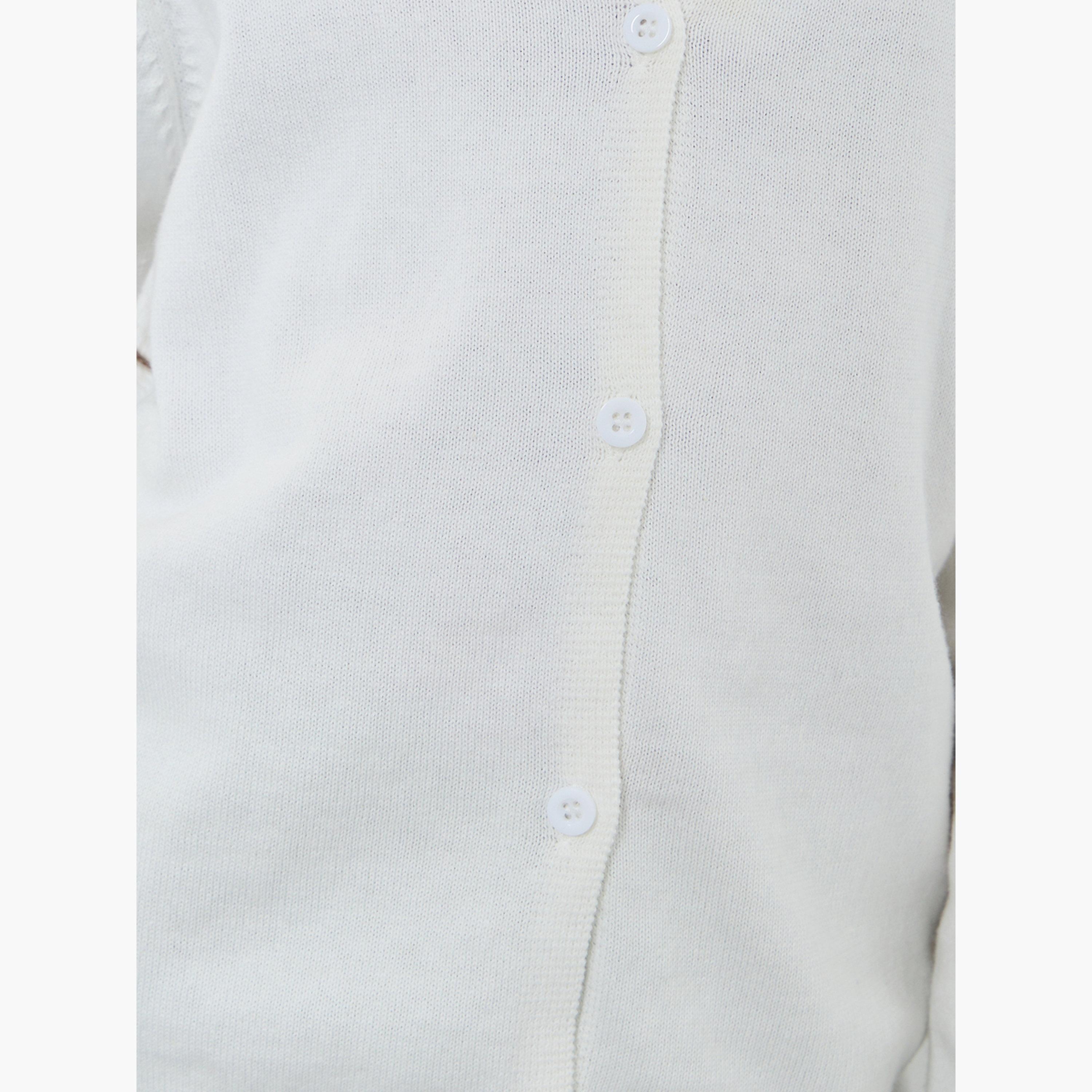 Styli Girls White Knit Cardigan-girls-clothing-jumpersandcardigans-image-4