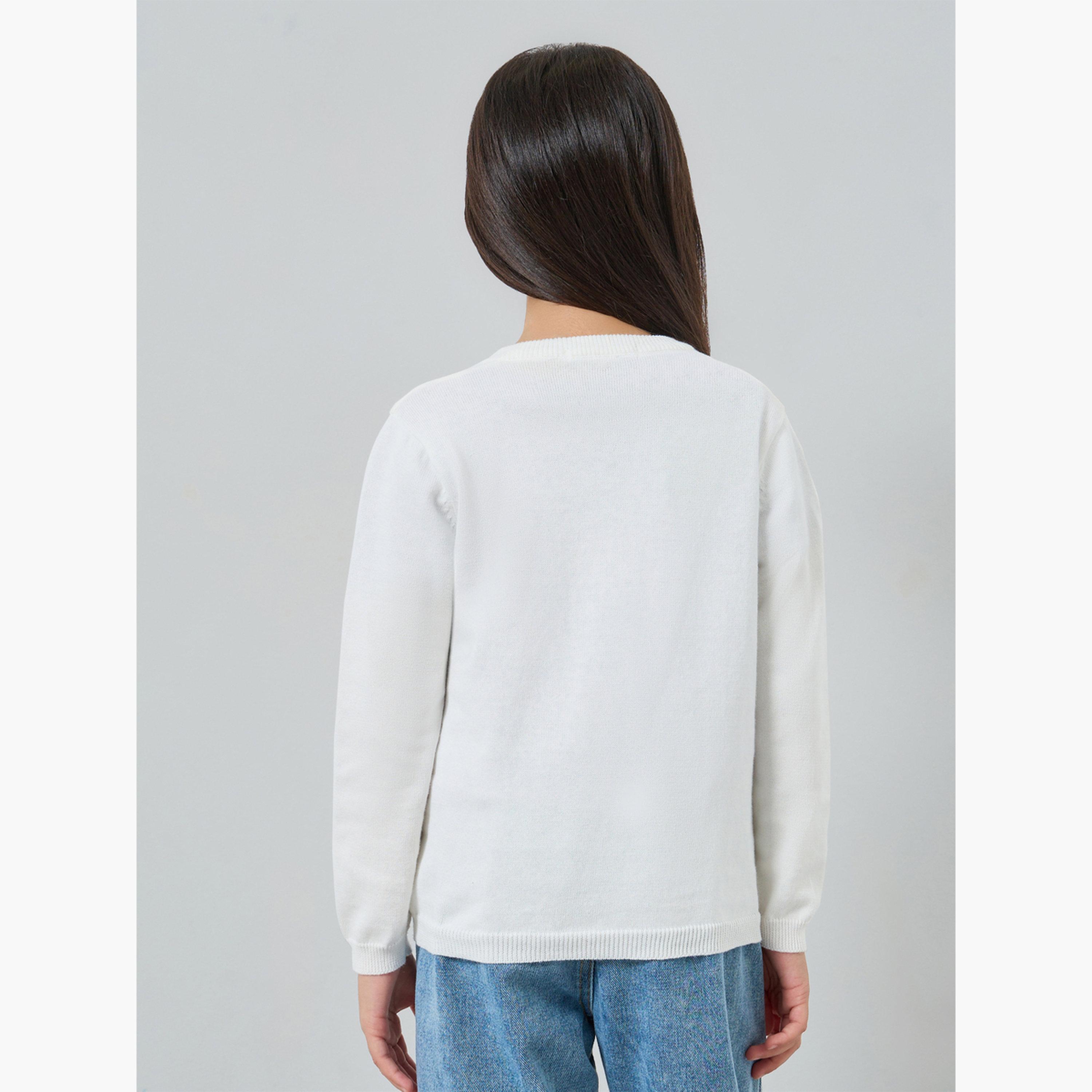 كارديجان محبوك بيضاء للبنات-girls-clothing-jumpersandcardigans-image-5