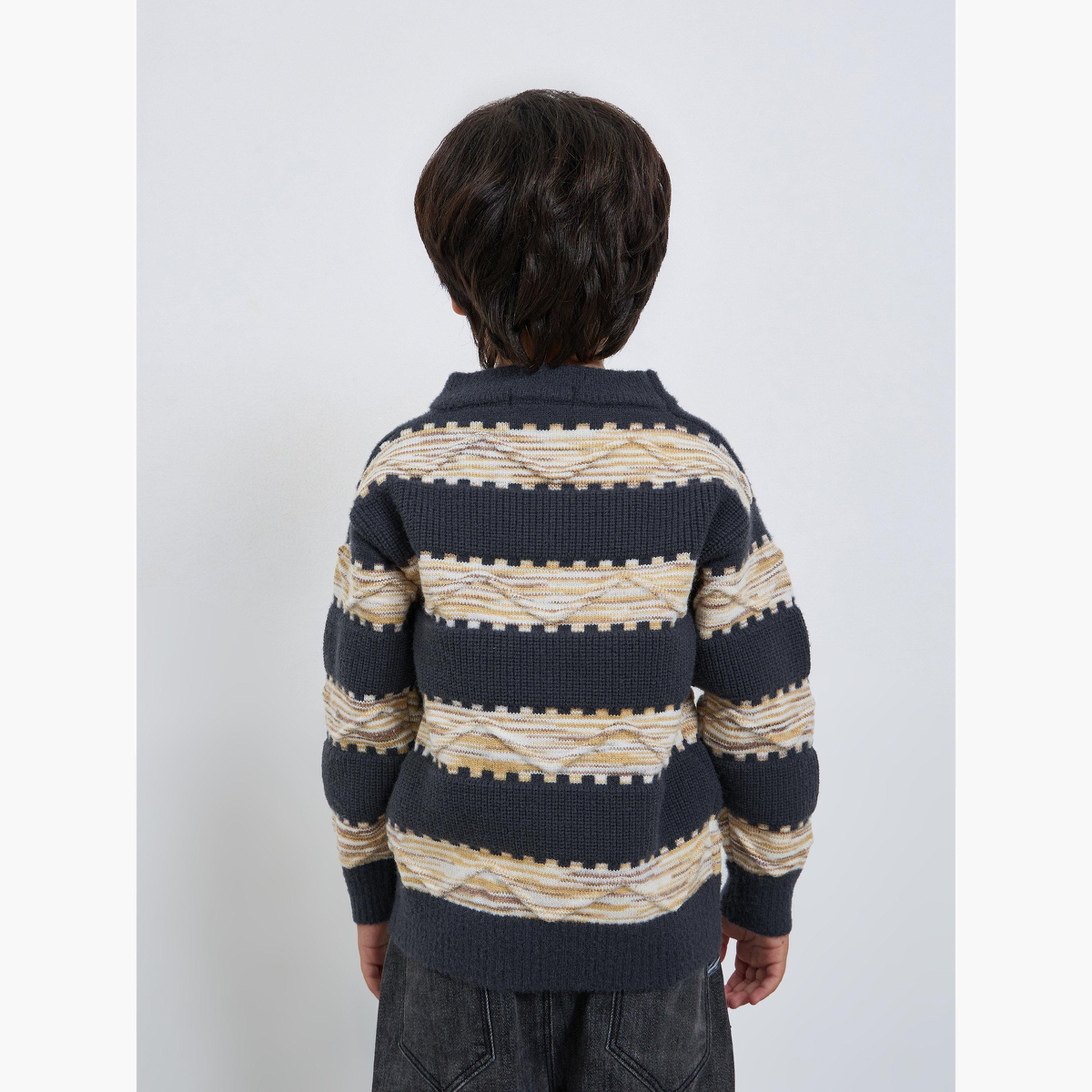 Styli Boys Striped Knit Sweater-boys-clothing-jumpersandcardigans-image-4