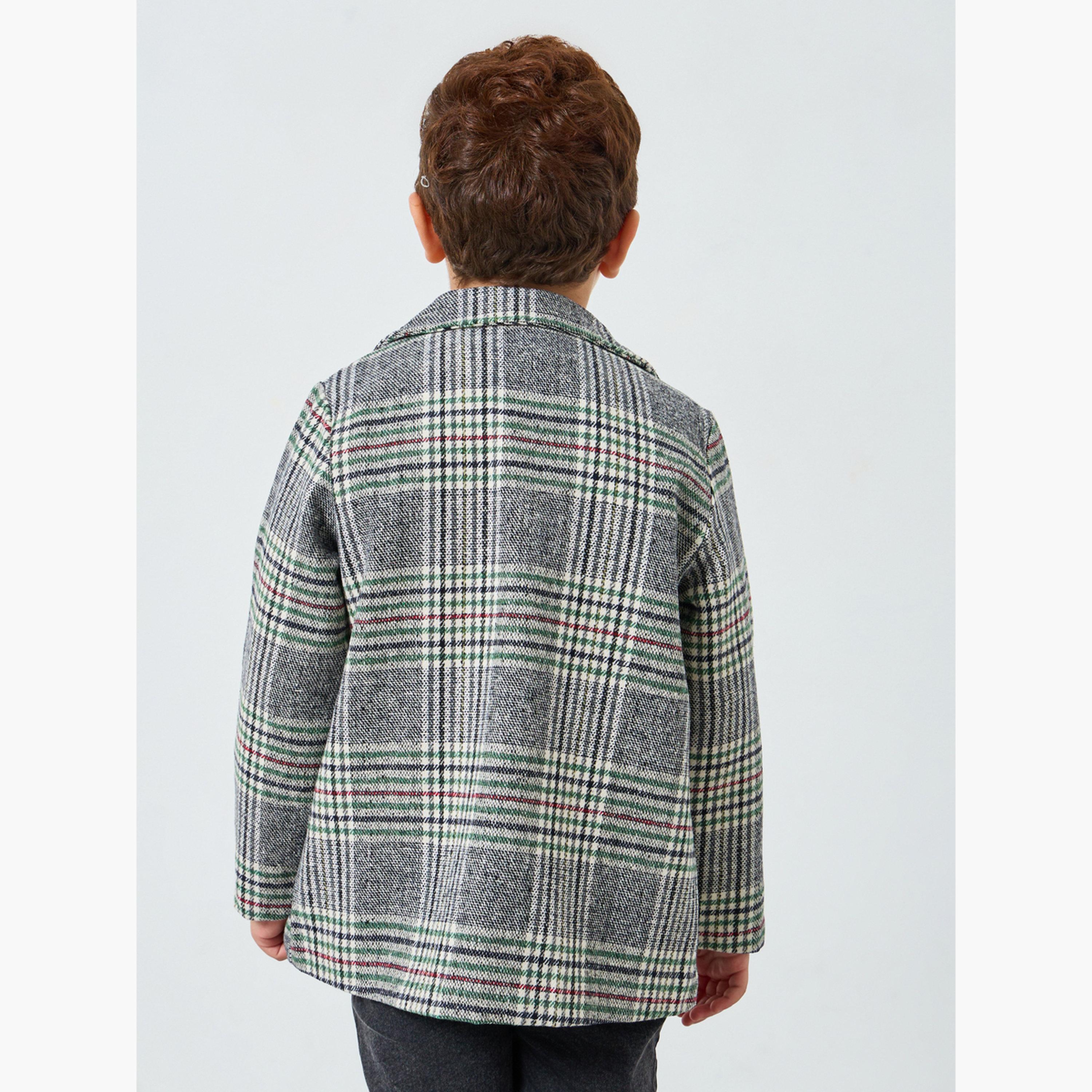 جاكيت بنقشة مربعات وبياقة مسننة-boys-clothing-jacketsandcoats-image-3