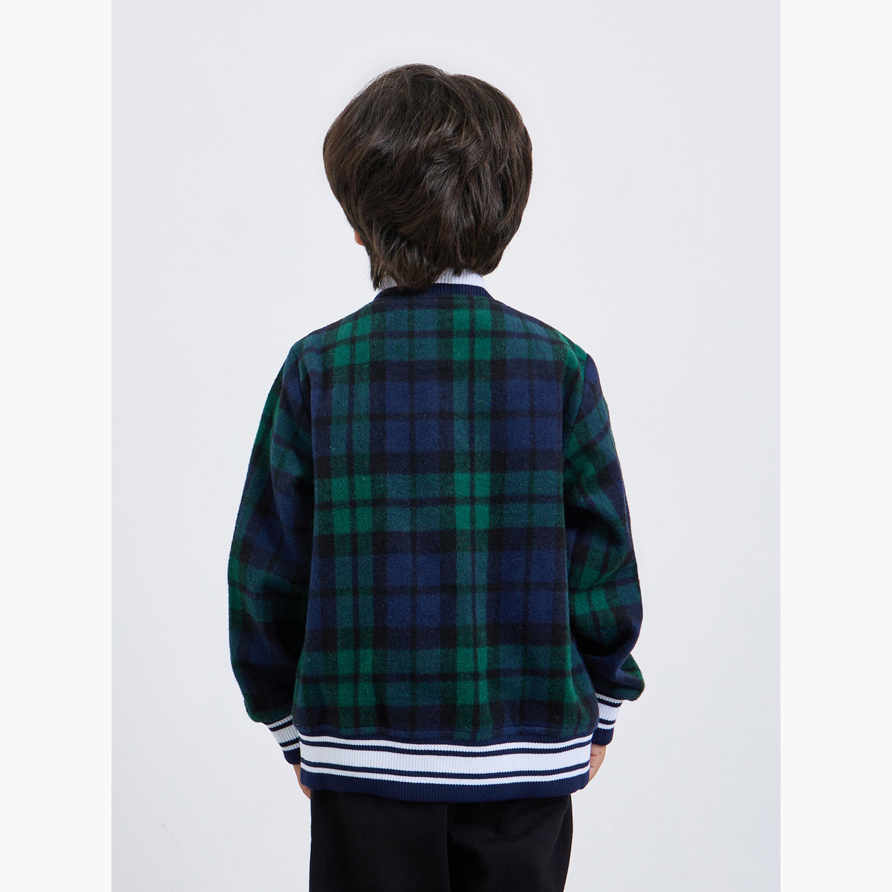 جاكيت فارستي بنقشة مربعات كاروهات-boys-clothing-jacketsandcoats-image-4