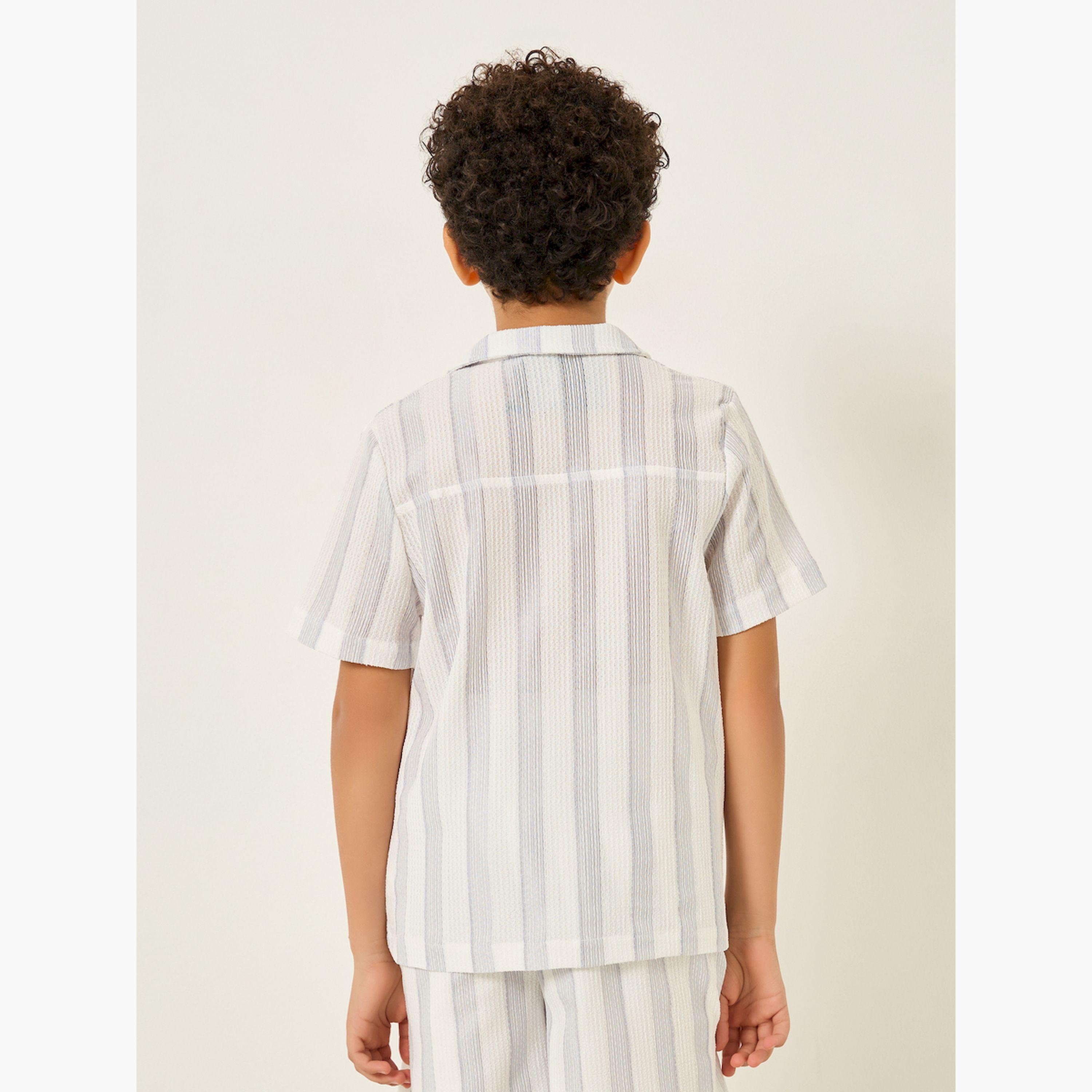 بلوزة مخططة أكمام قصيرة للأولاد-boys-clothing-shirts-image-3