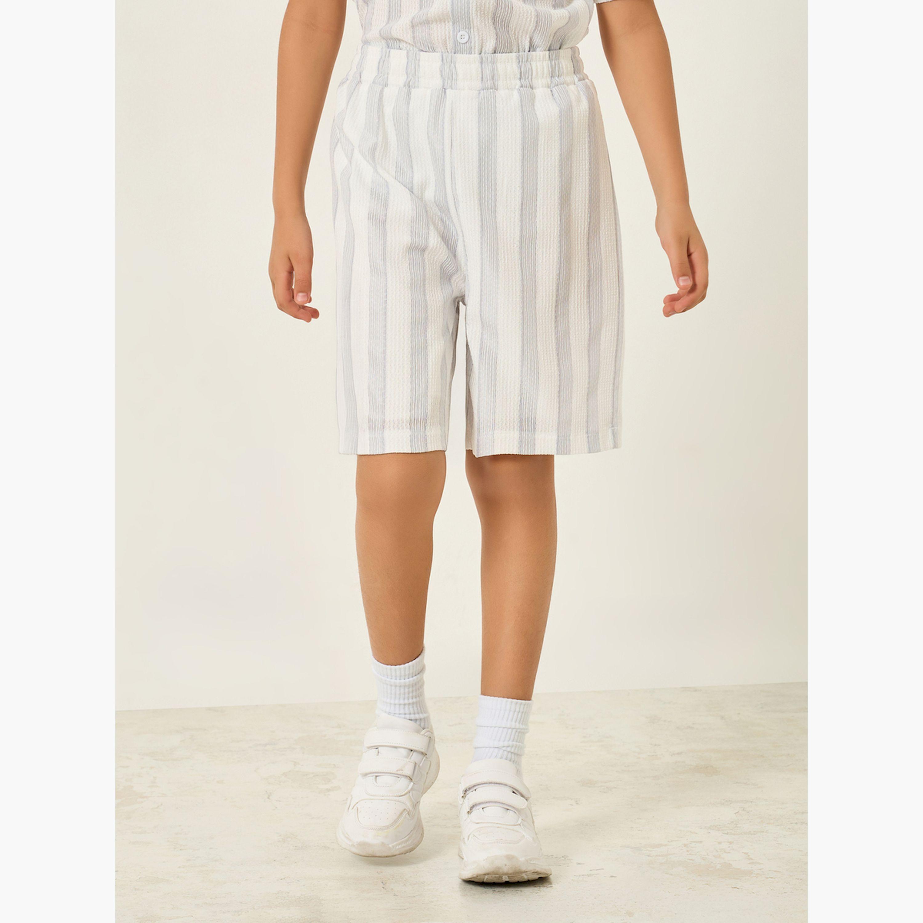 شورت أطفال محبوك ومخطط-boys-clothing-bottoms-shorts-image-1