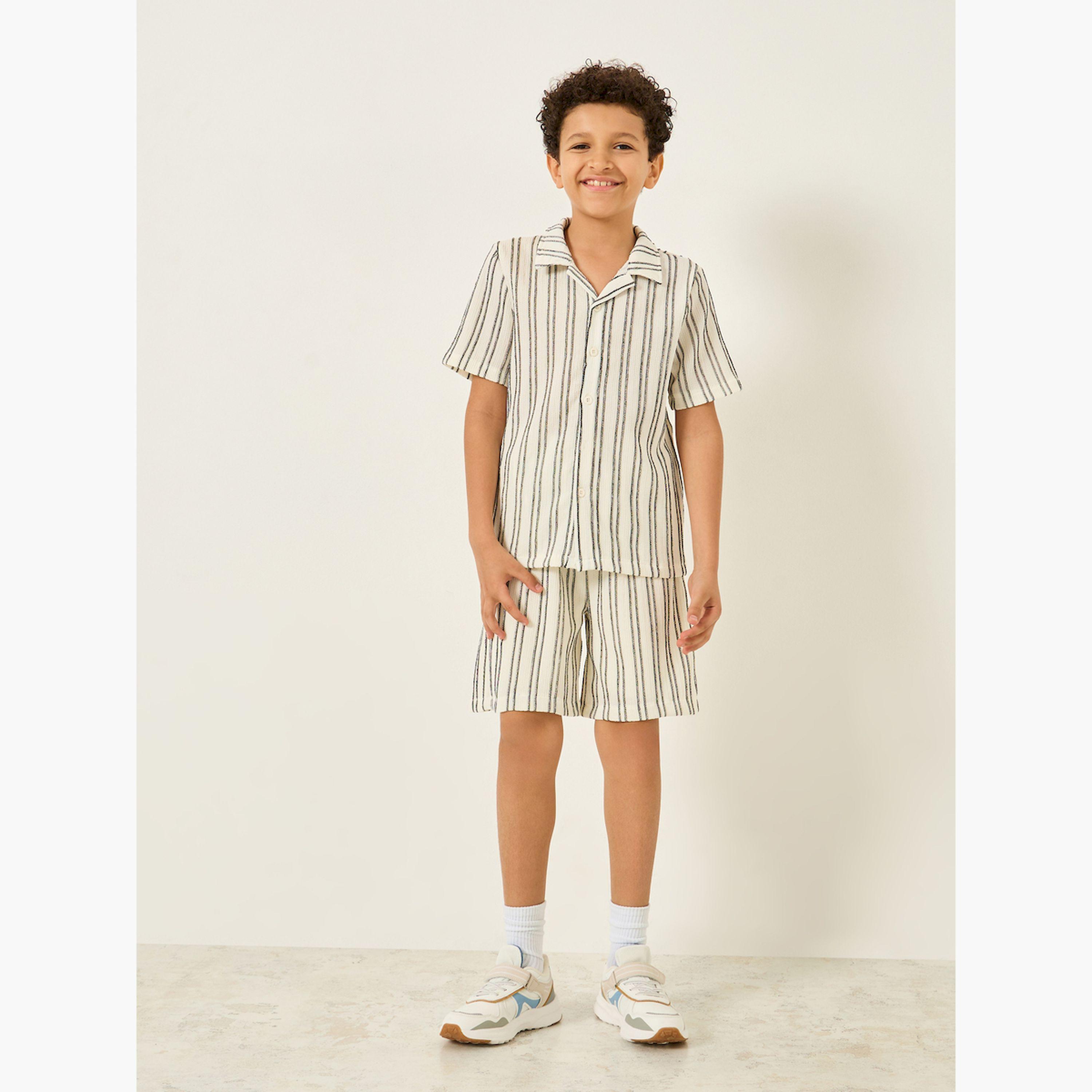 Styli Boys Striped Short Sleeve Shirt-boys-clothing-shirts-image-2