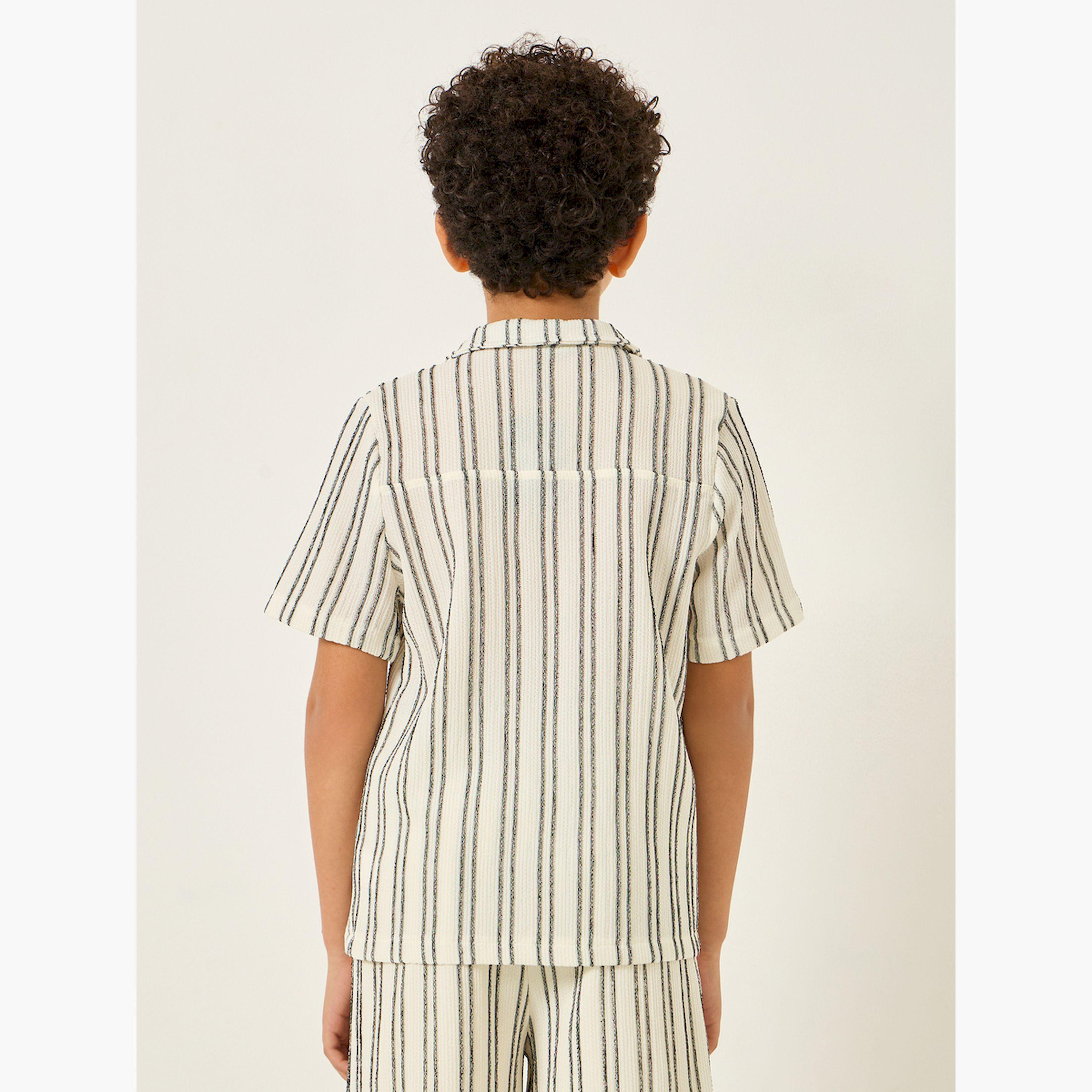 بلوزة مخططة أكمام قصيرة للأولاد-boys-clothing-shirts-image-3