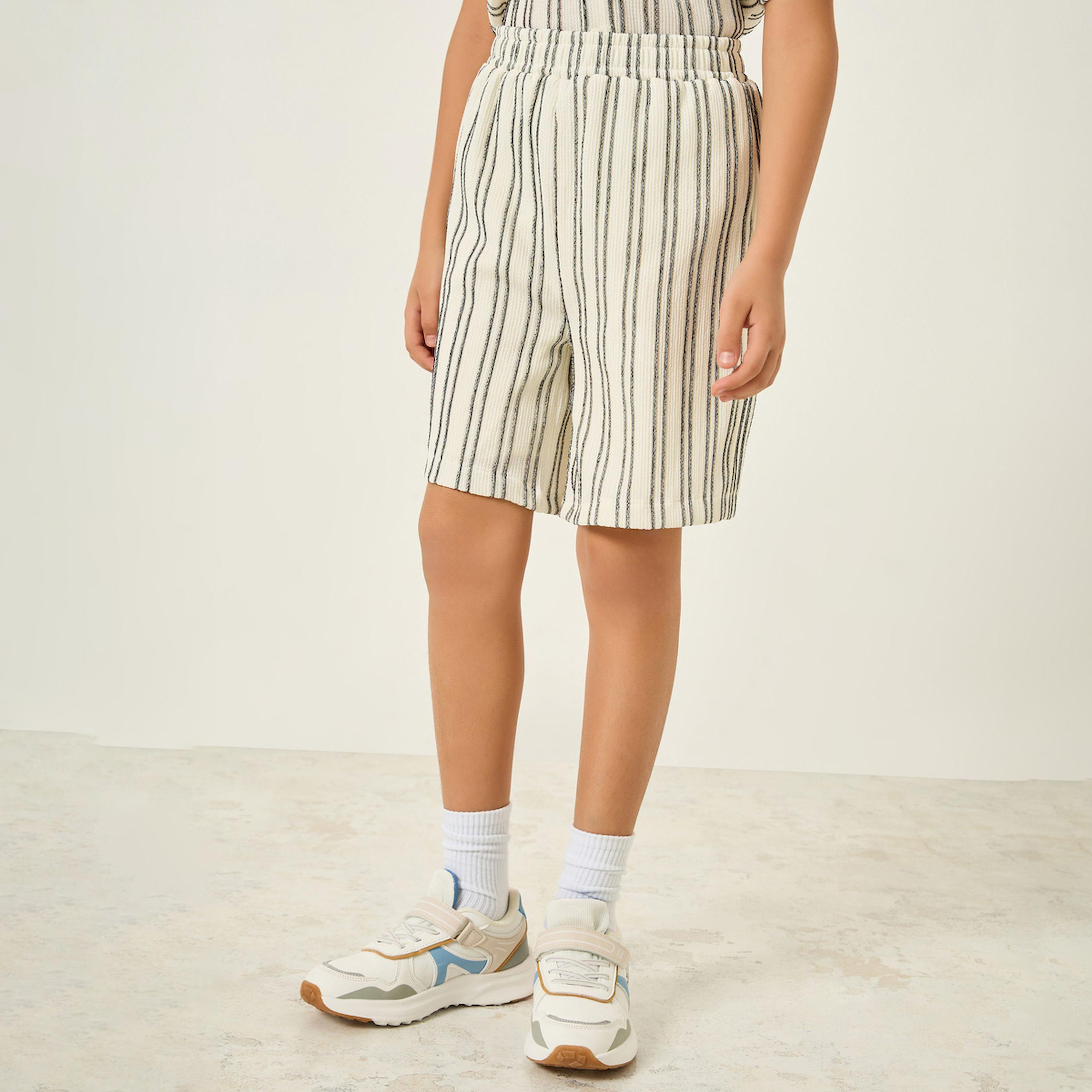 شورت أطفال محبوك ومخطط-boys-clothing-bottoms-shorts-image-1