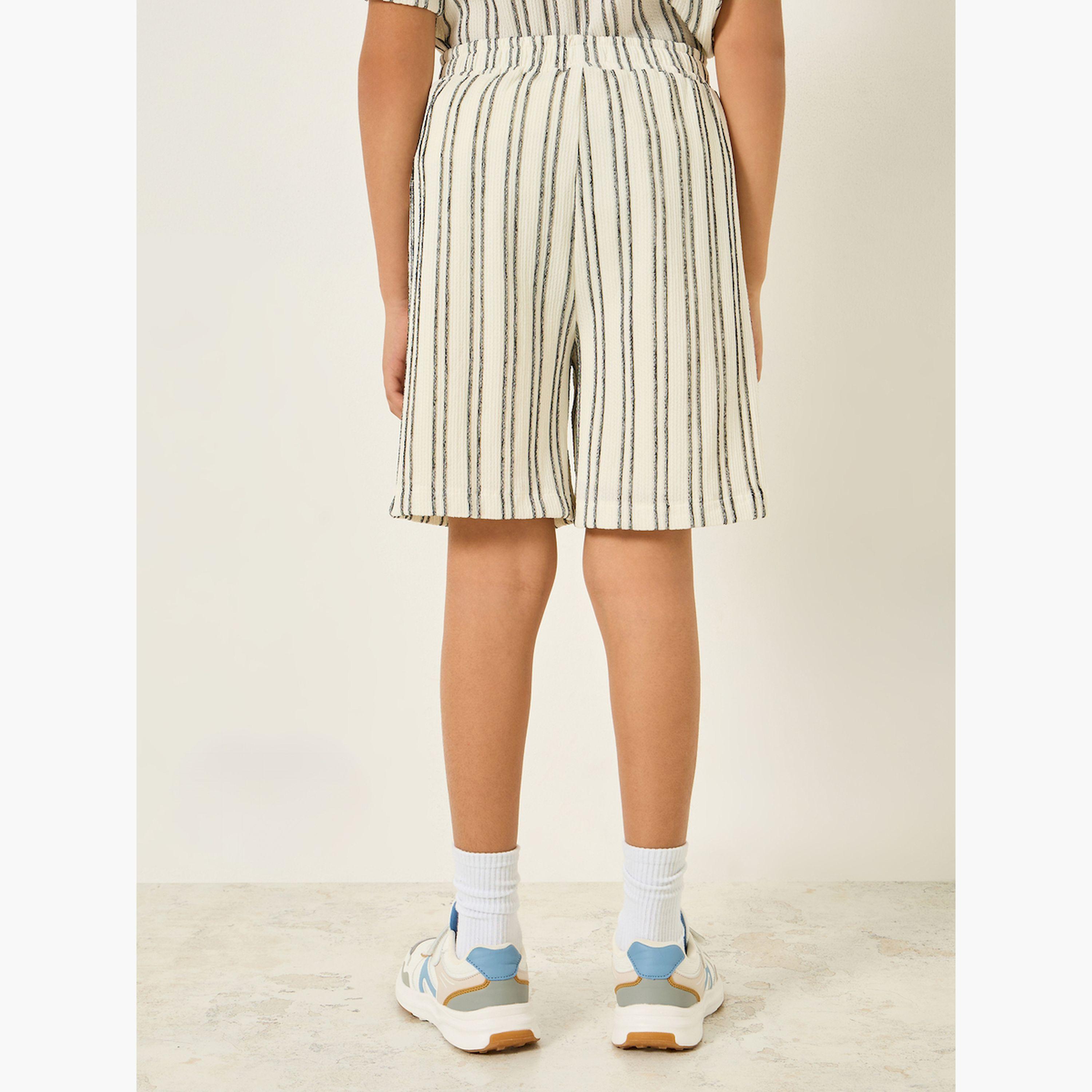 شورت أطفال محبوك ومخطط-boys-clothing-bottoms-shorts-image-4