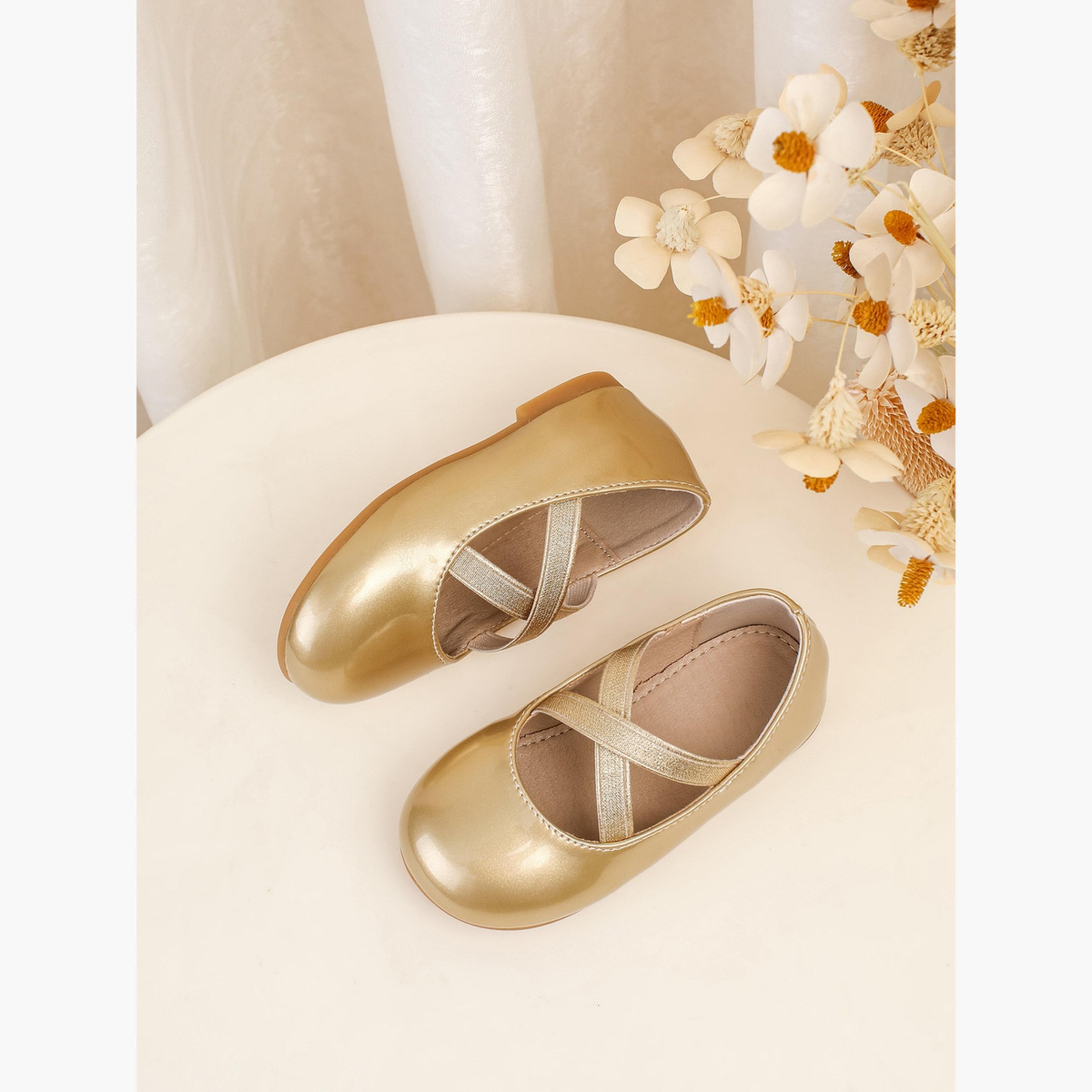 Take Two Girls Gold Cross-Strap Shoe-girls-shoes-ballerinas-image-5