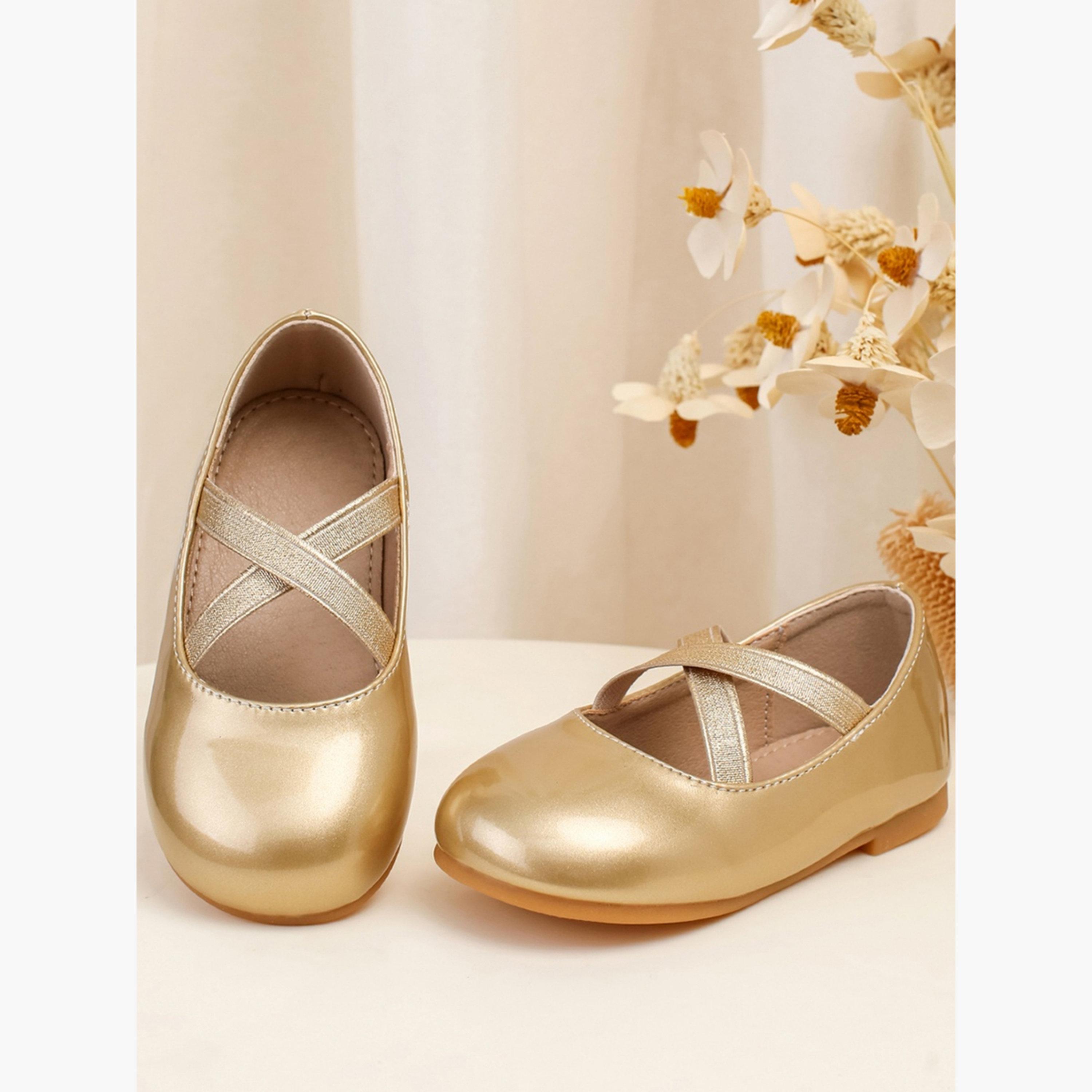 Take Two Girls Gold Cross-Strap Shoe-girls-shoes-ballerinas-image-6
