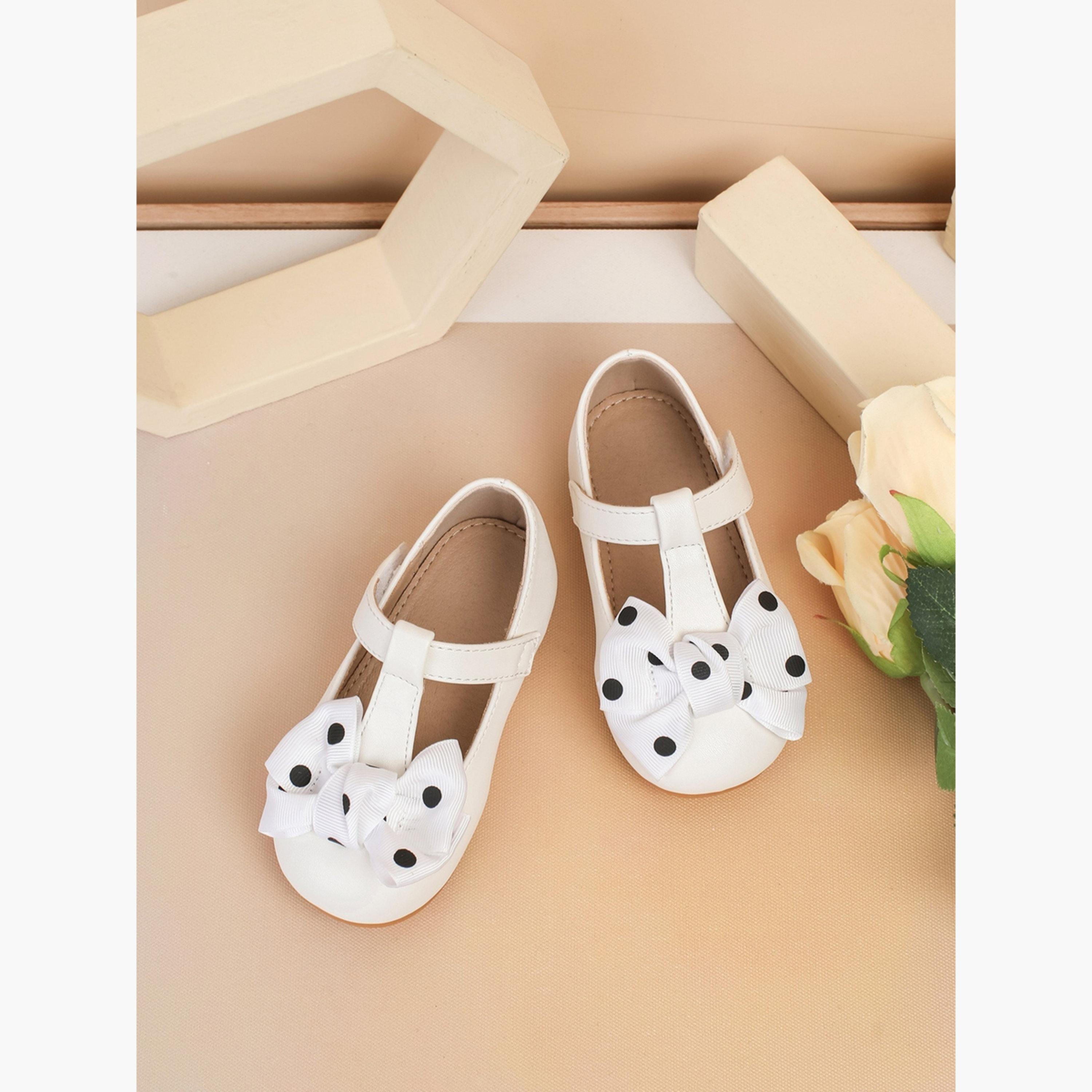 Take Two Girls Polka Dot Bow Decoration Shoes-girls-shoes-ballerinas-image-3