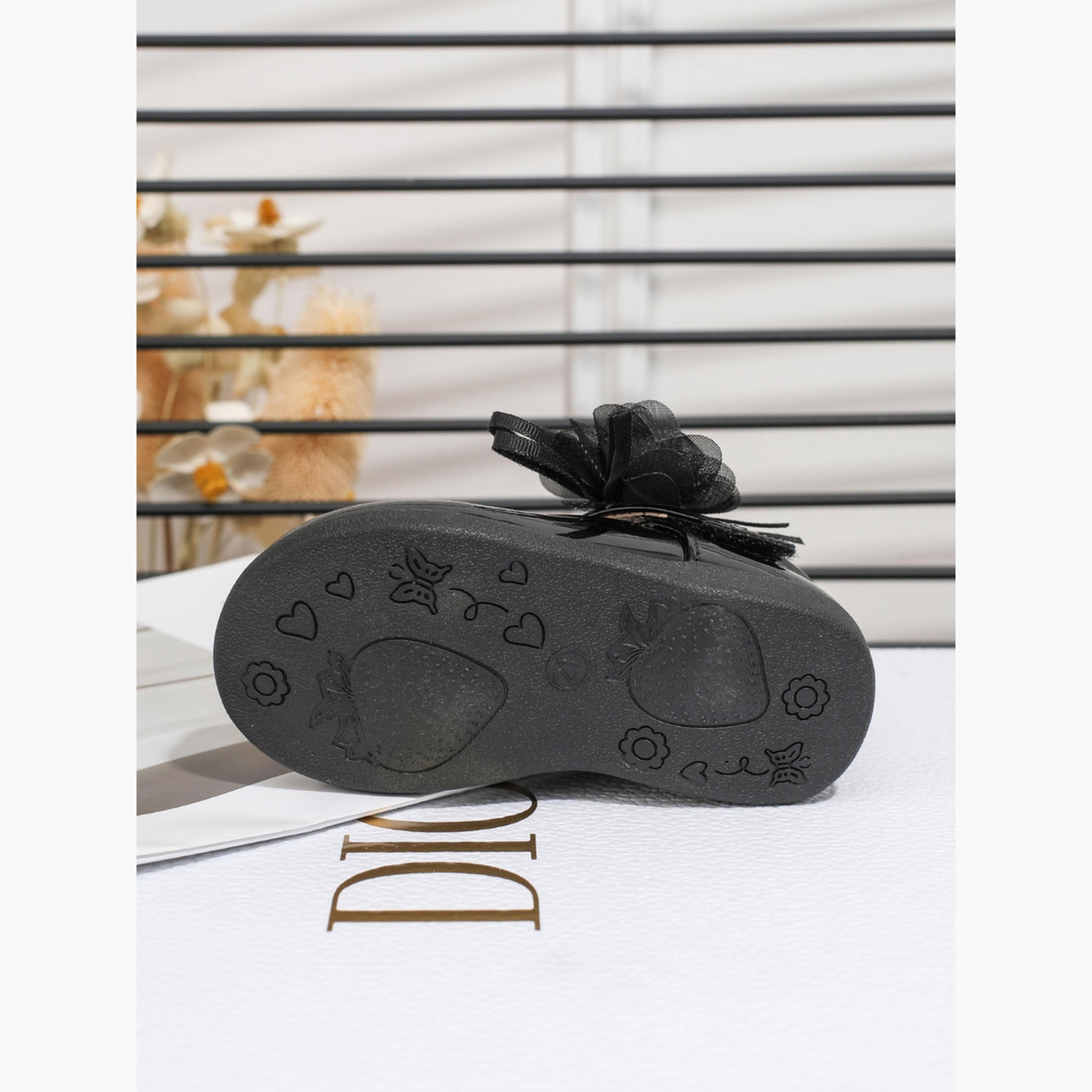 Take Two Girls Black Flower Decoration Shoes-girls-shoes-ballerinas-image-6