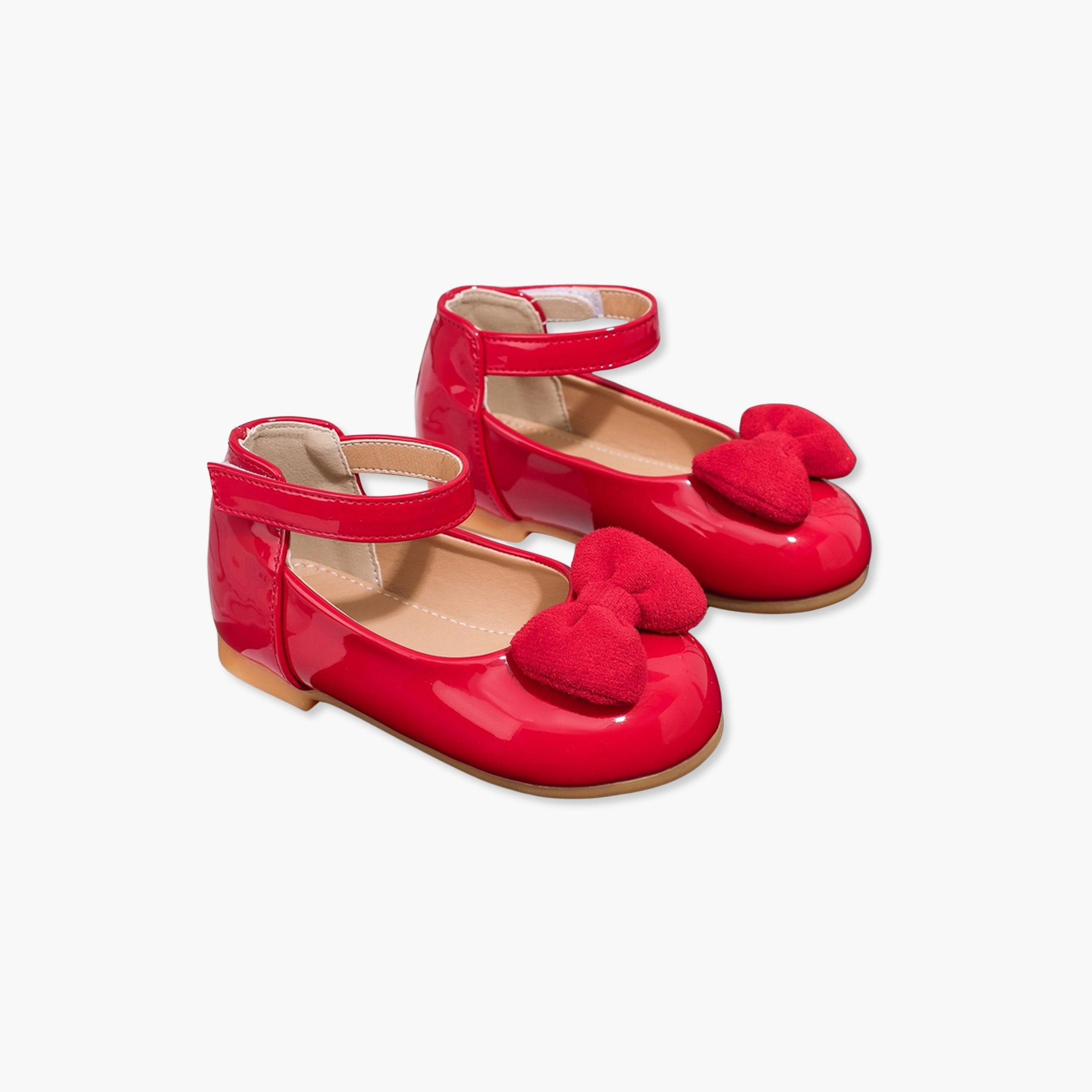 Take Two Girls Red Bow Decoration Shoes-girls-shoes-ballerinas-image-1