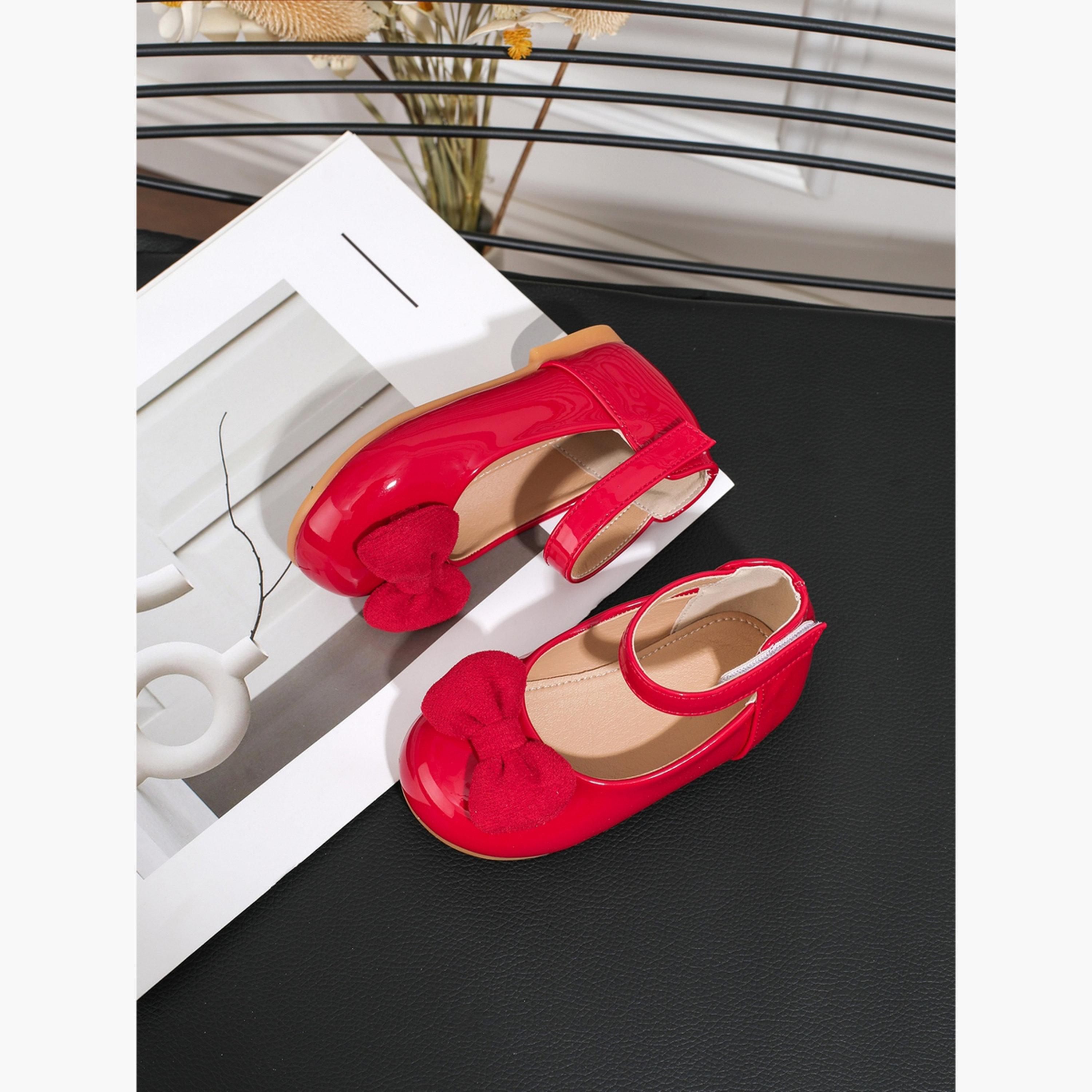 Take Two Girls Red Bow Decoration Shoes-girls-shoes-ballerinas-image-2
