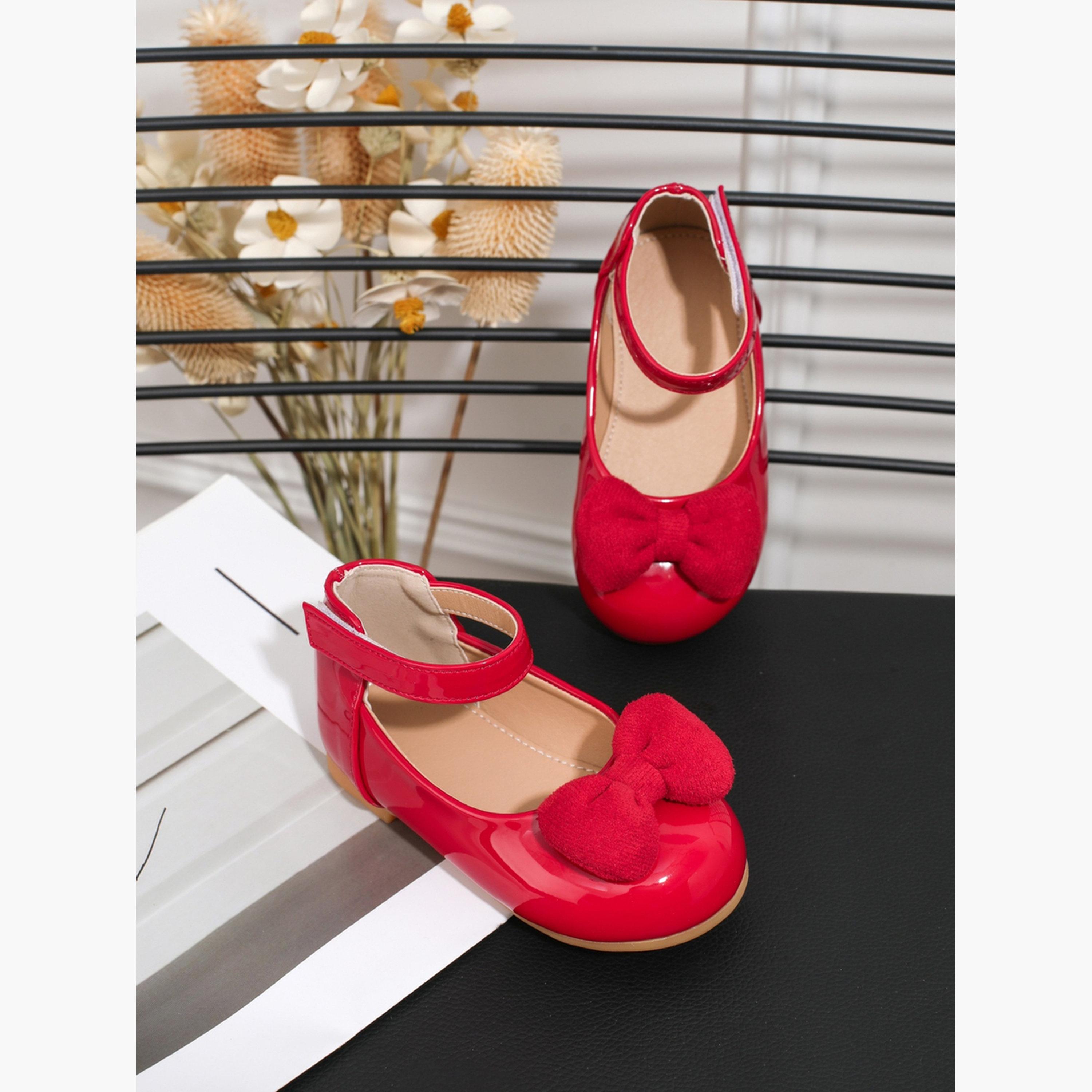 Take Two Girls Red Bow Decoration Shoes-girls-shoes-ballerinas-image-3