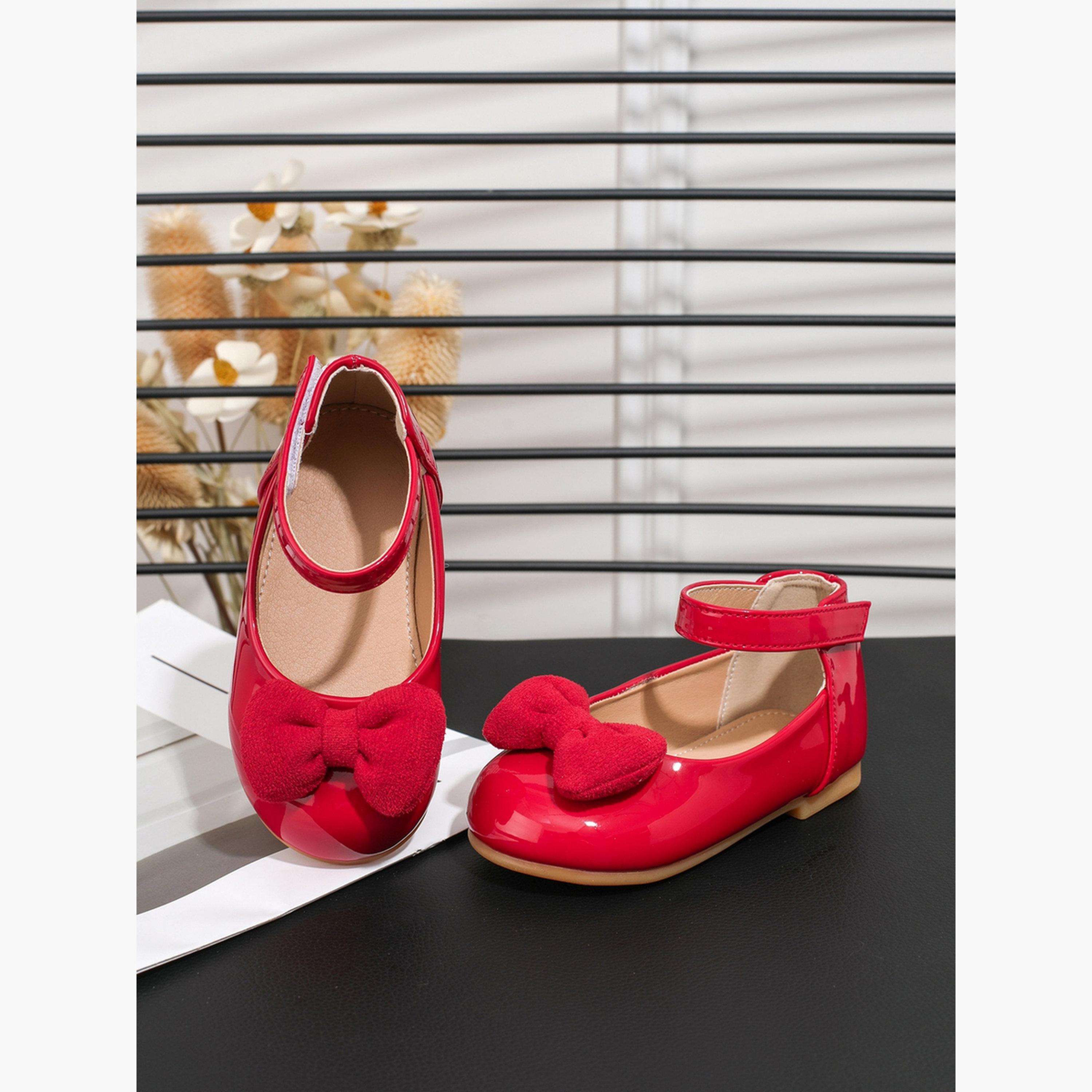 Take Two Girls Red Bow Decoration Shoes-girls-shoes-ballerinas-image-4
