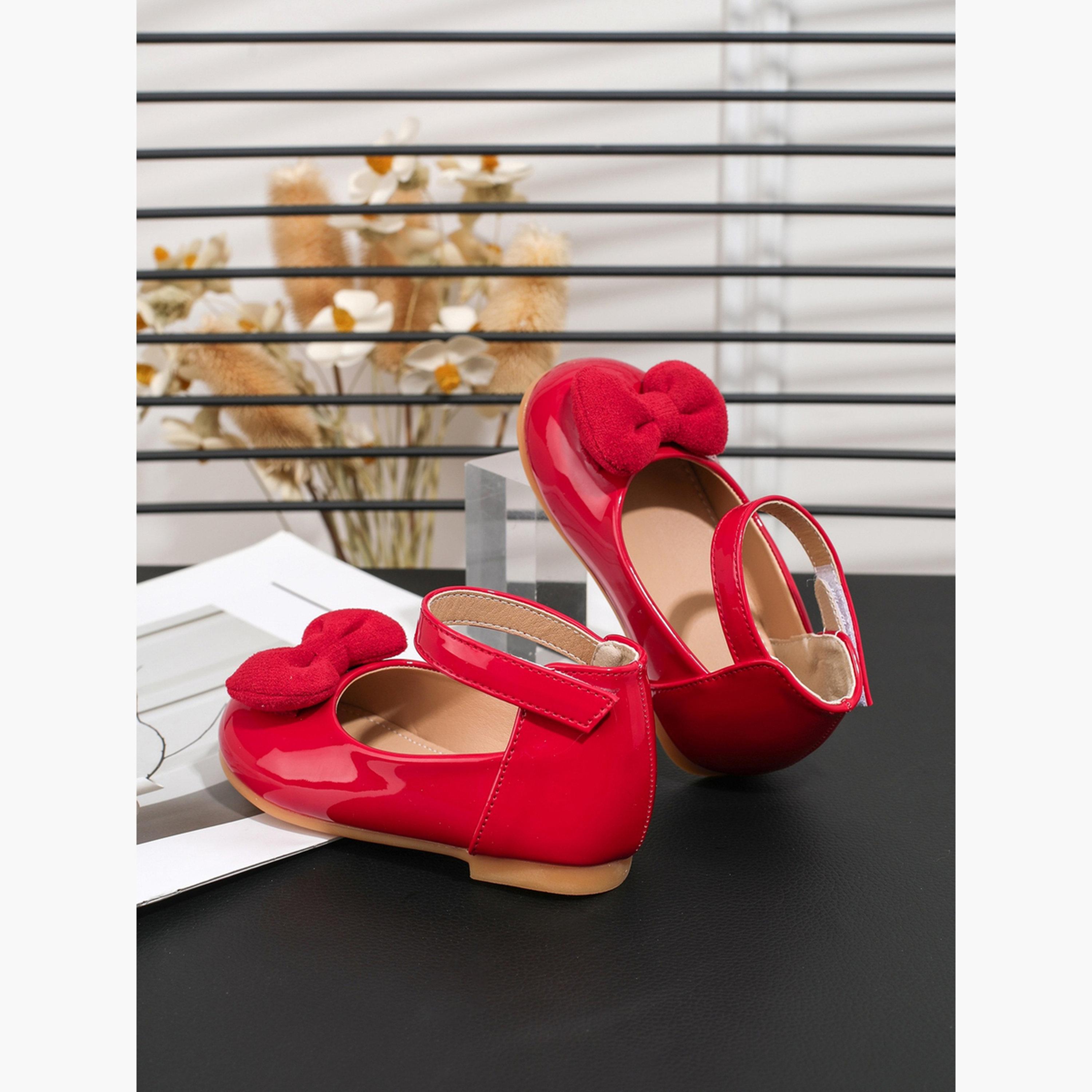 Take Two Girls Red Bow Decoration Shoes-girls-shoes-ballerinas-image-5