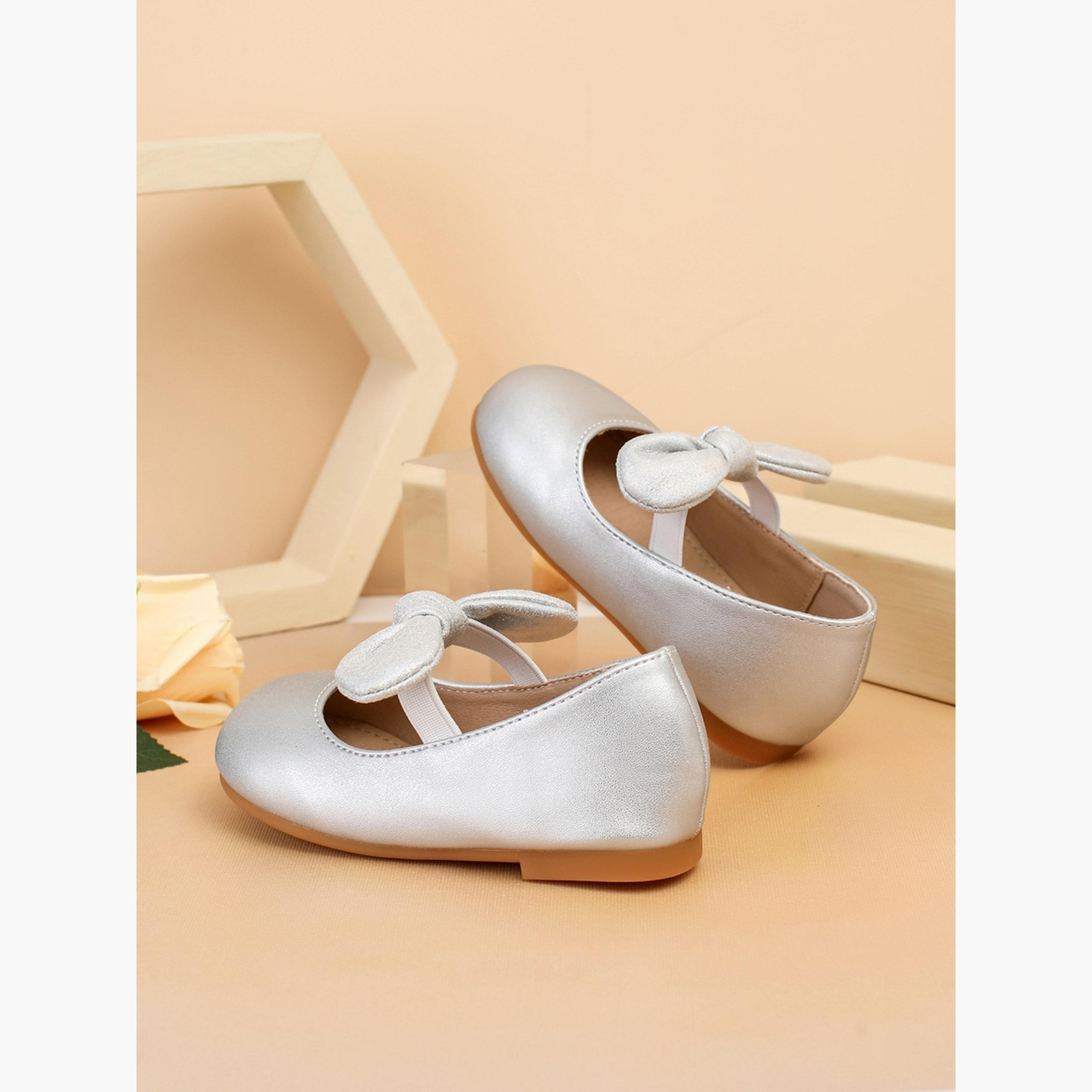 Take Two Girls Silver Bow Decoration Ballerina Shoes-girls-shoes-ballerinas-image-5