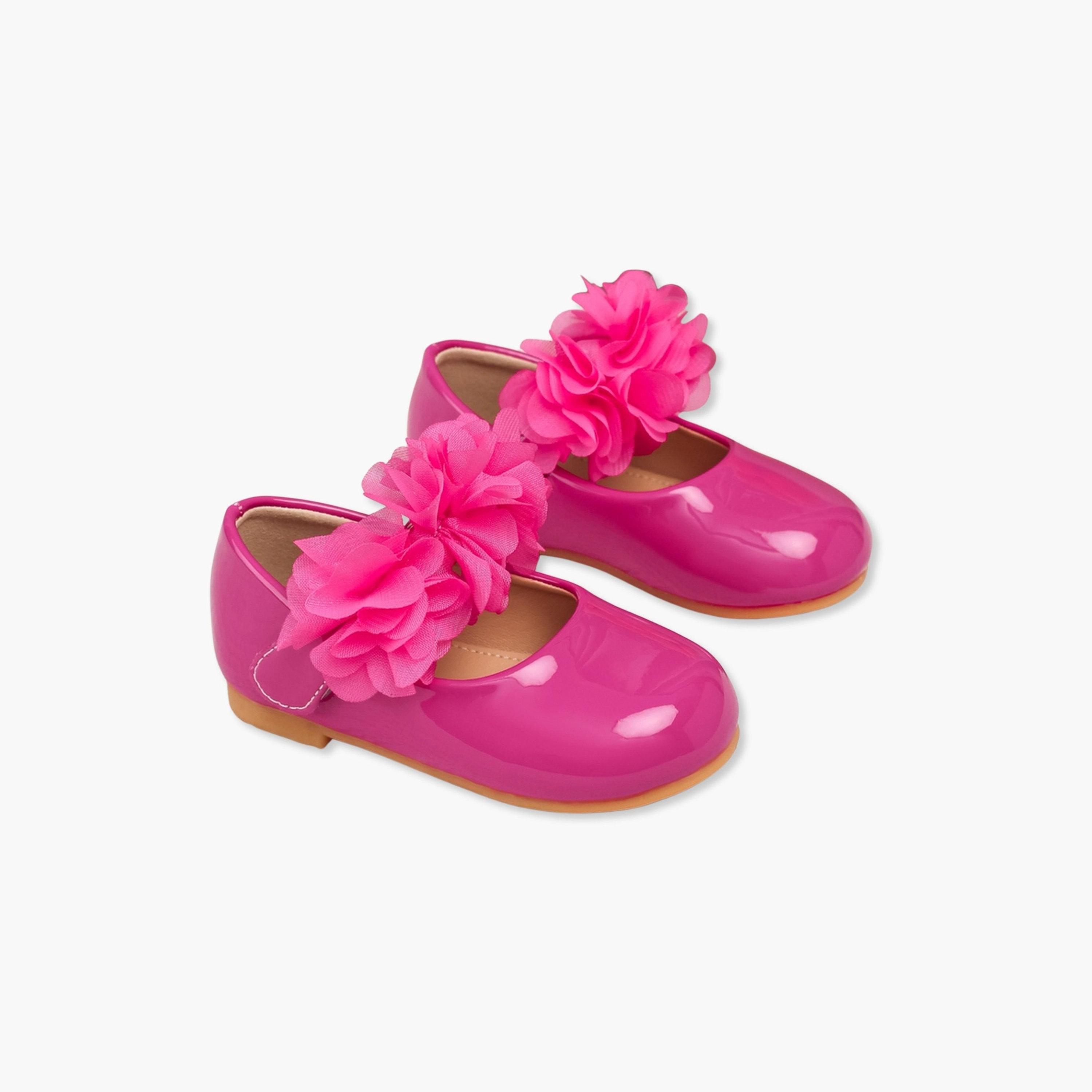 Take Two Girls Pink Flower Flat Ballerina Shoes-girls-shoes-ballerinas-image-1