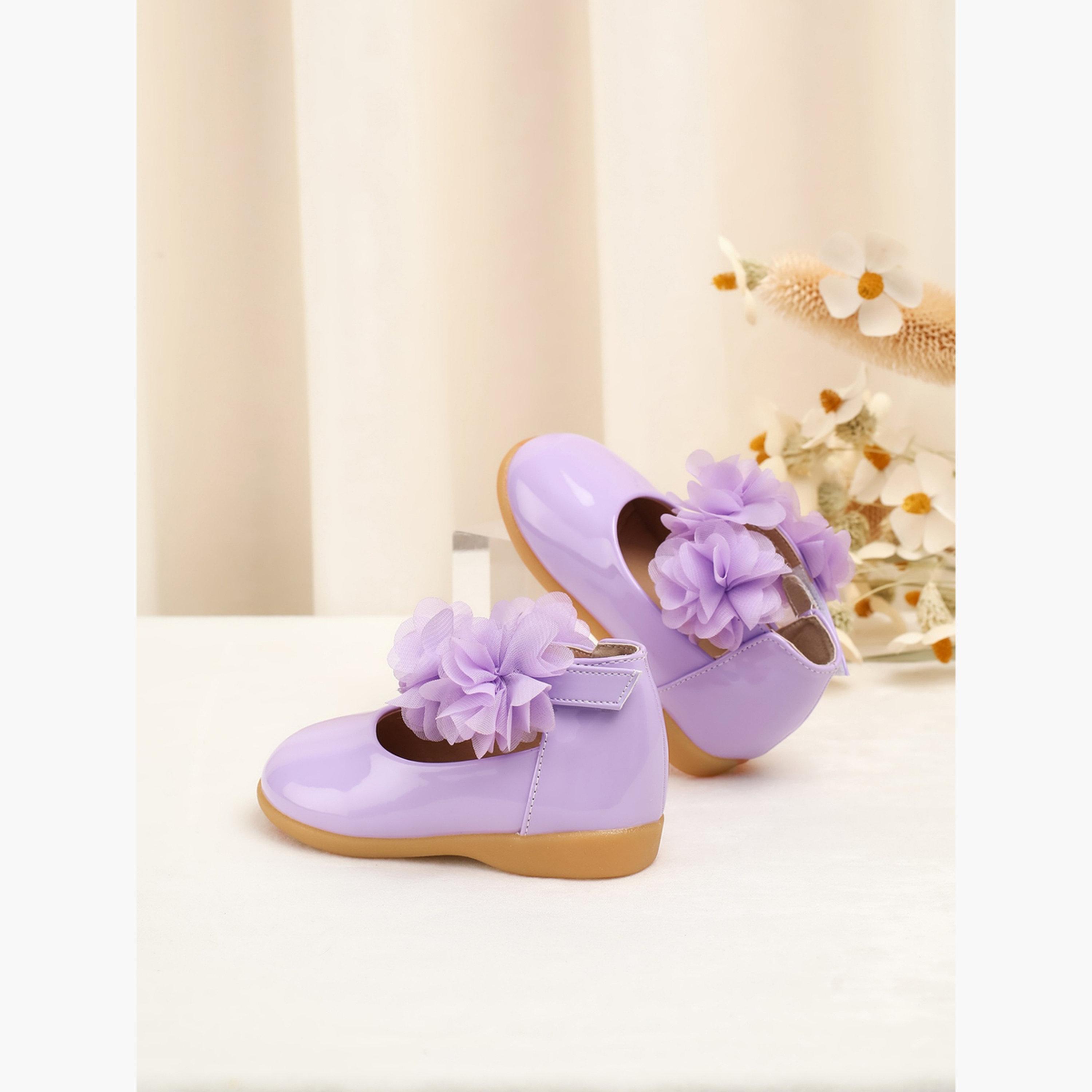 Take Two Girls Purple Flower Flat Ballerina Shoes-girls-shoes-ballerinas-image-5