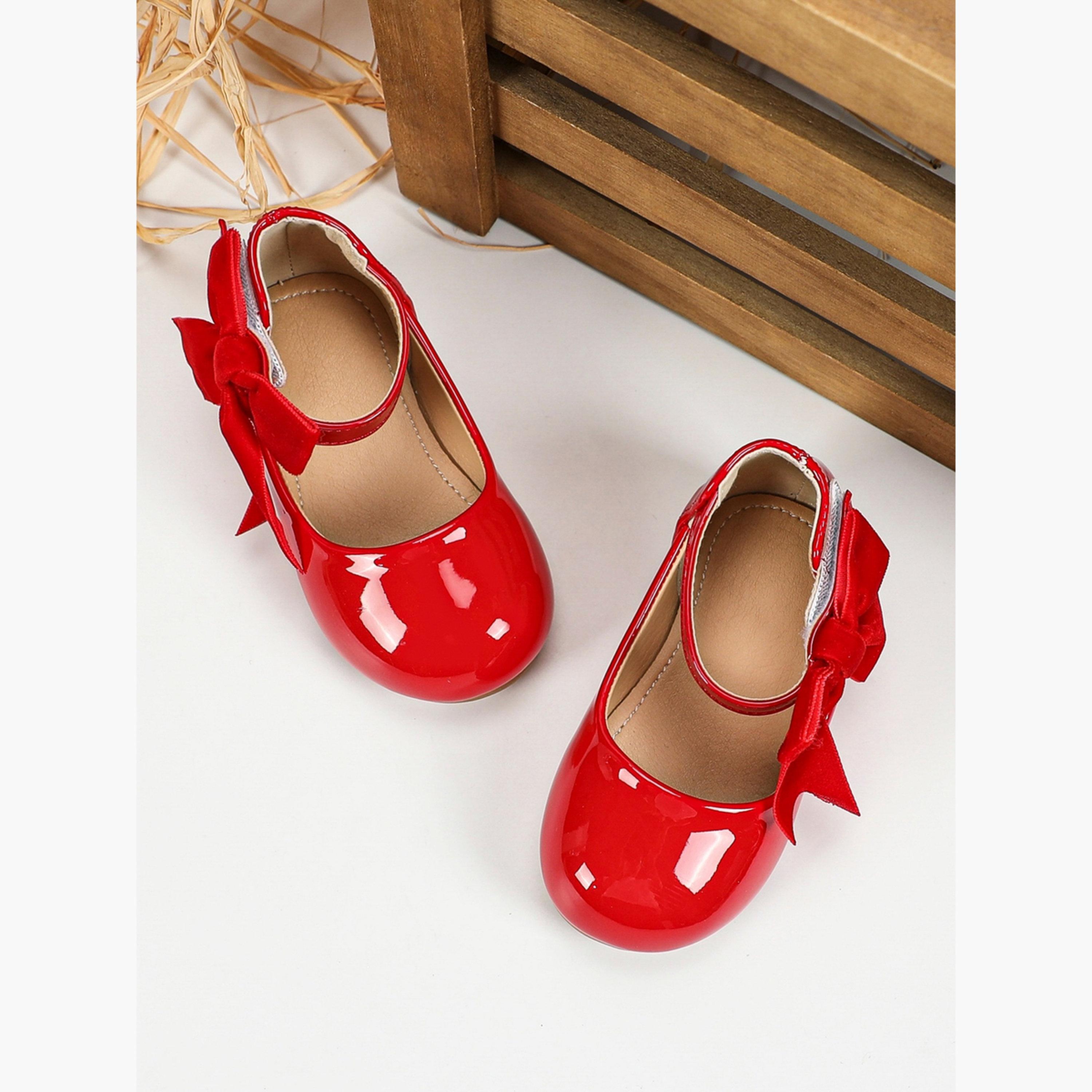 Take Two Girls Solid Bow Decoration Ballerina Shoes-girls-shoes-ballerinas-image-3