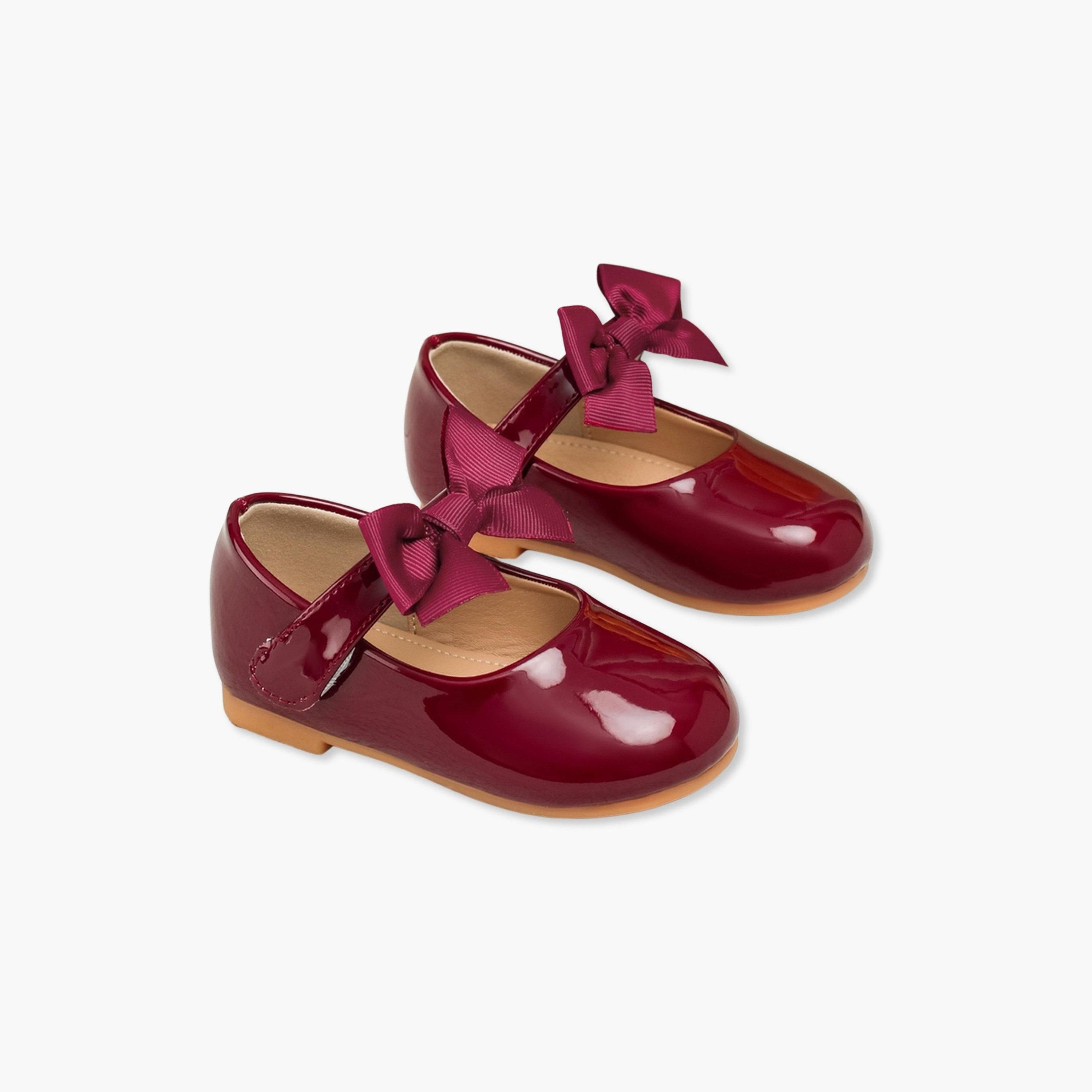 Take Two Girls Solid Bow Decoration Ballerina Shoes-girls-shoes-ballerinas-image-1