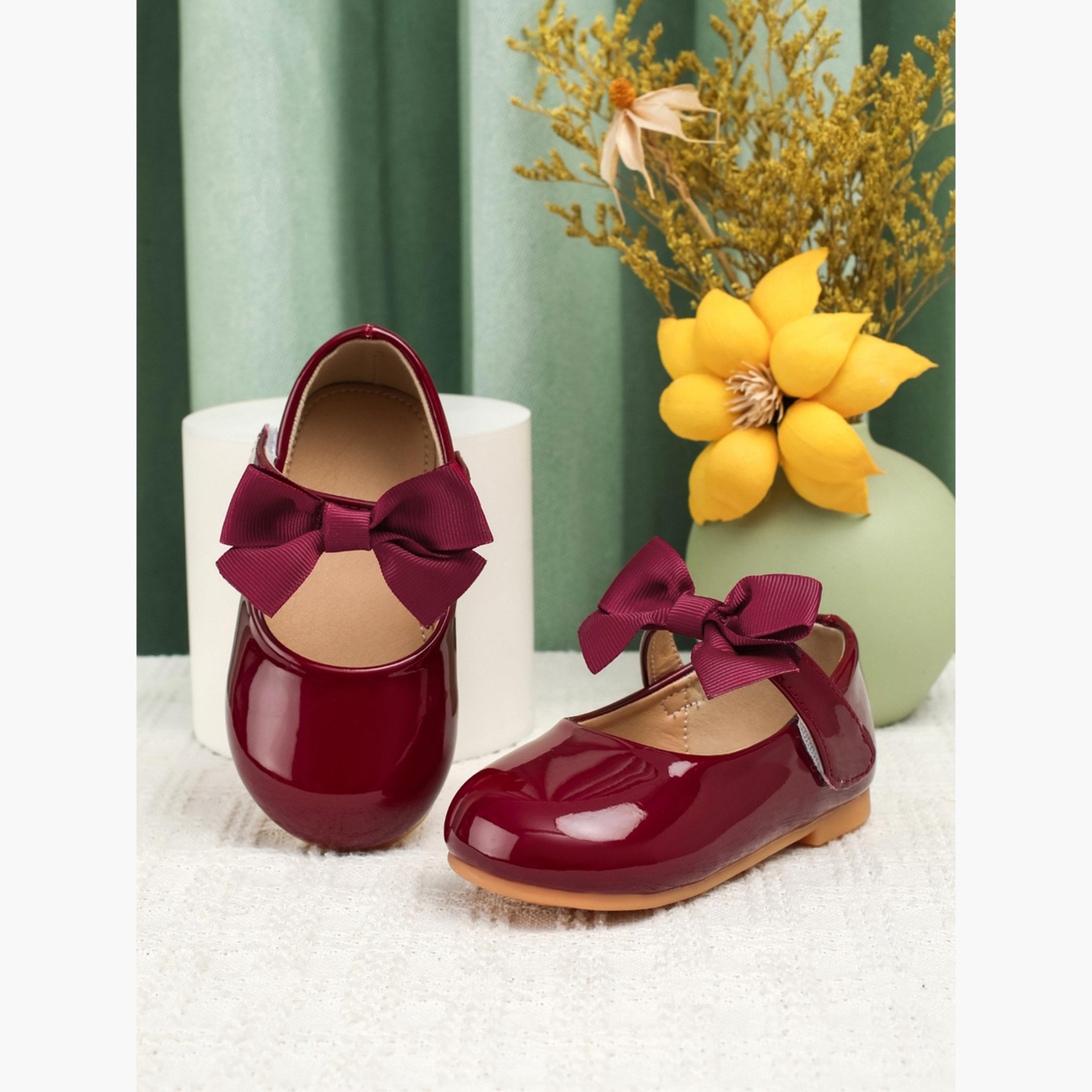 Take Two Girls Solid Bow Decoration Ballerina Shoes-girls-shoes-ballerinas-image-3