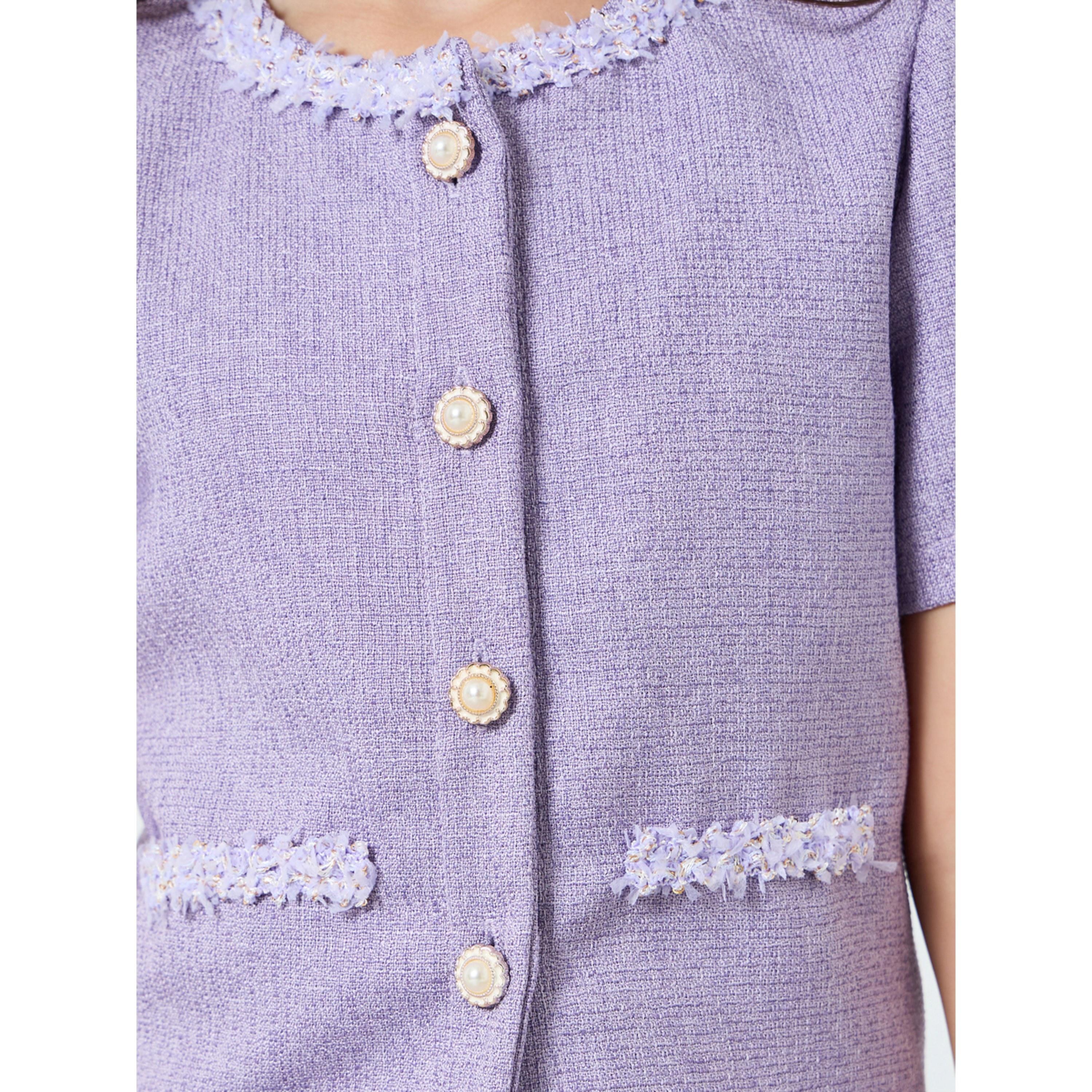 مجموعة من تنورة وبلوزة تويد بأكمام قصيرة-girls-clothing-setsandcoords-image-3