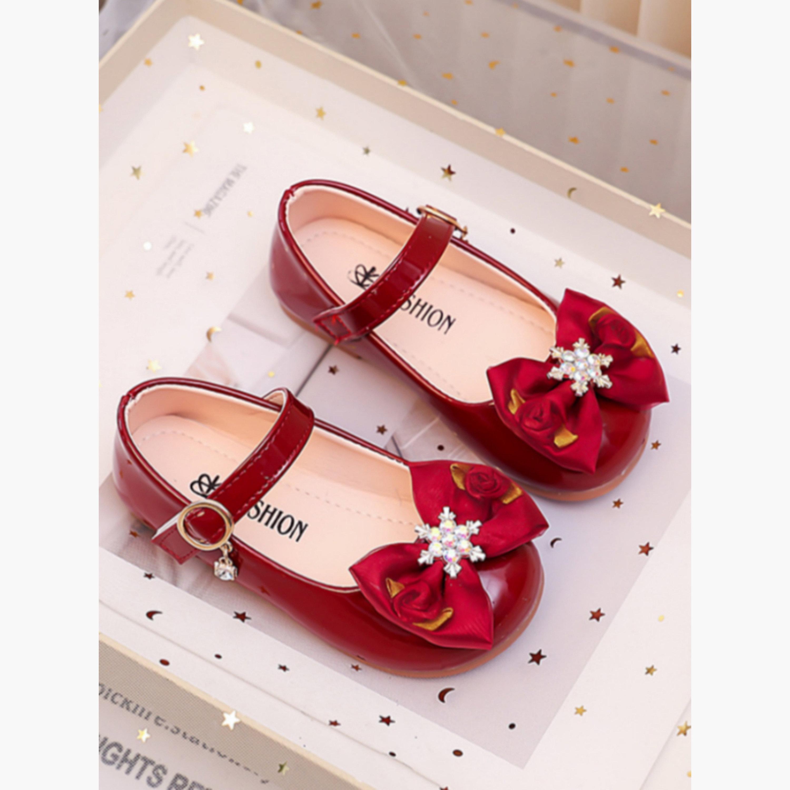 حذاء ماري جين بناتي بفيونكة وراينستون-girls-shoes-ballerinas-image-2