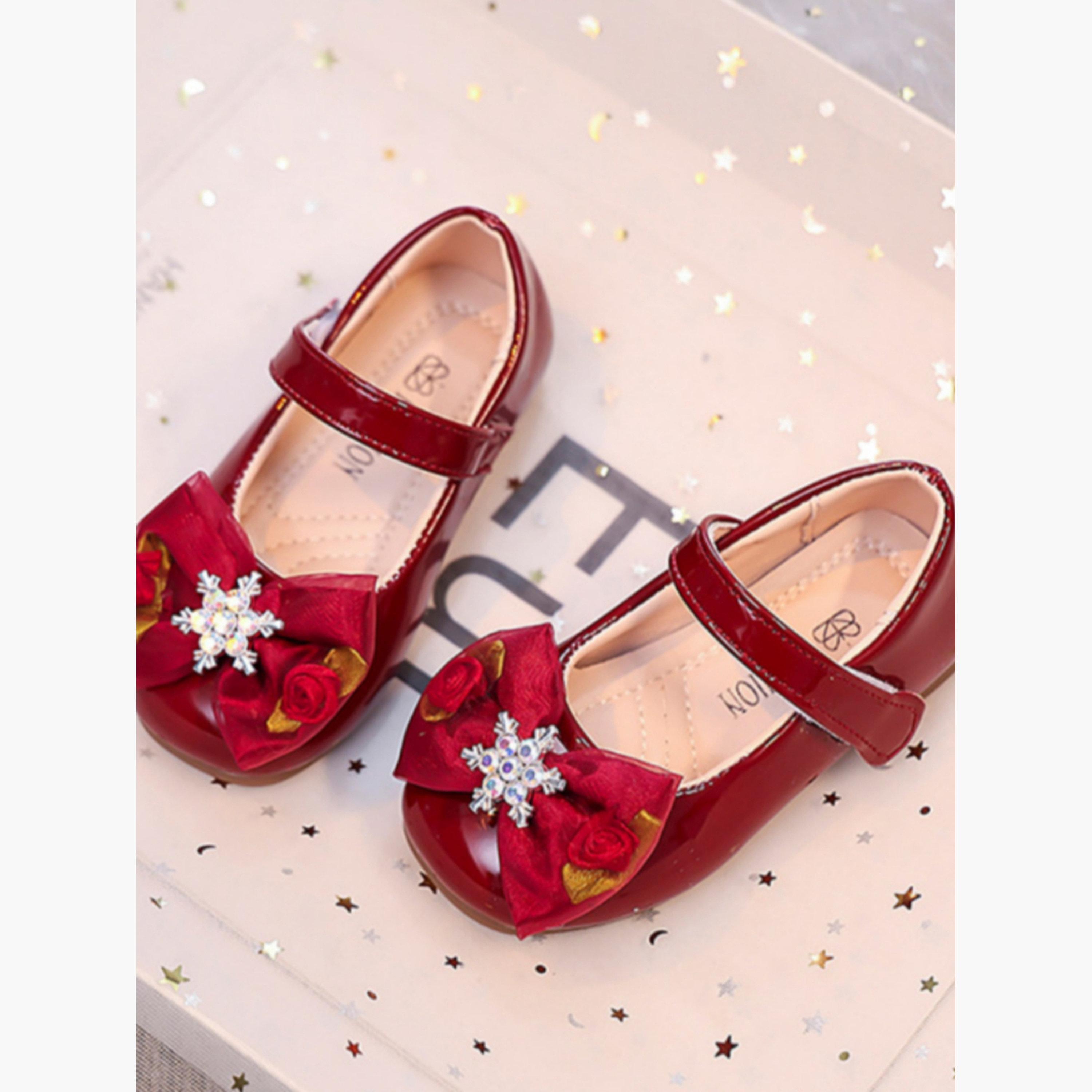 حذاء ماري جين بناتي بفيونكة وراينستون-girls-shoes-ballerinas-image-3