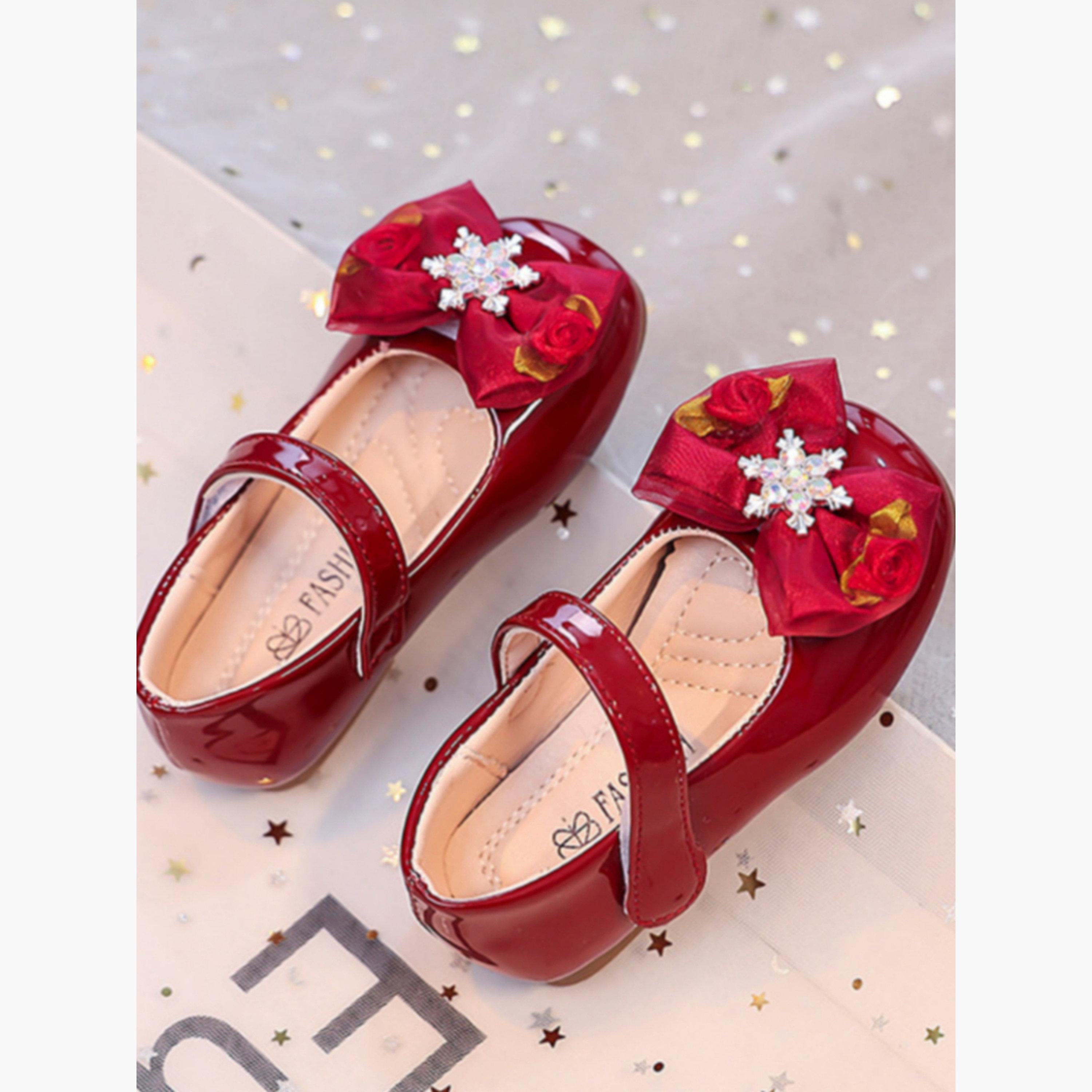 حذاء ماري جين بناتي بفيونكة وراينستون-girls-shoes-ballerinas-image-4