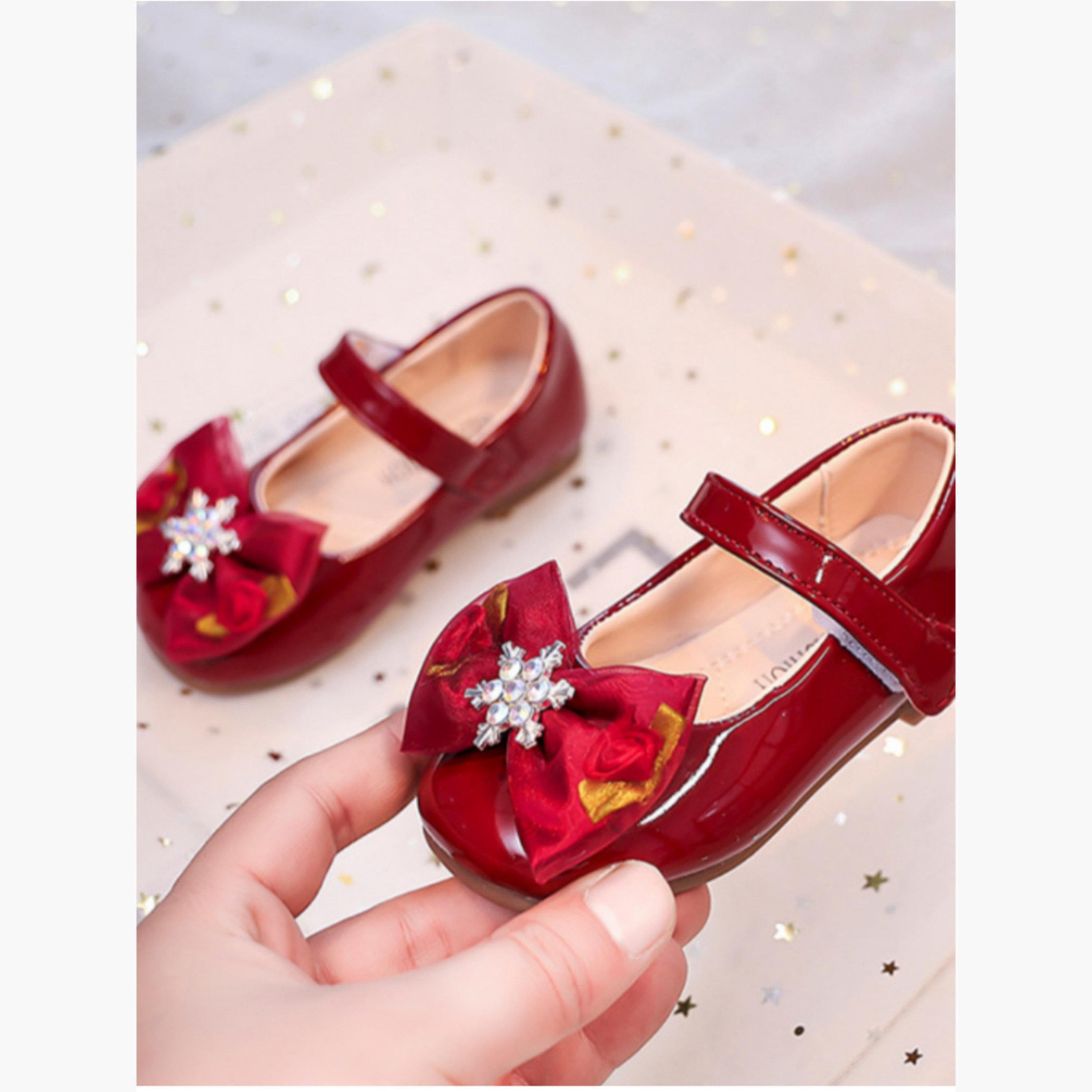 حذاء ماري جين بناتي بفيونكة وراينستون-girls-shoes-ballerinas-image-5