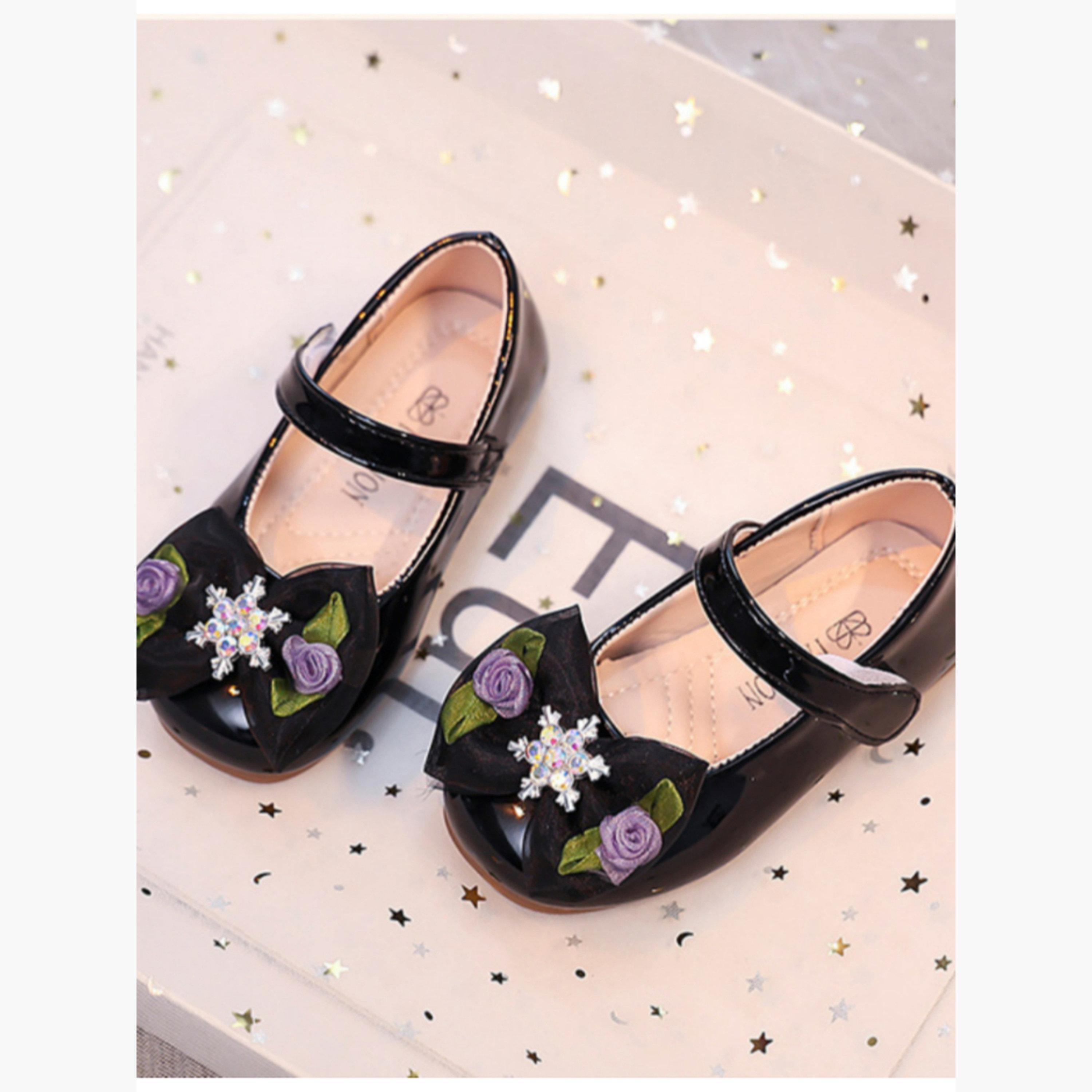 حذاء ماري جين بناتي بفيونكة وراينستون-girls-shoes-ballerinas-image-2